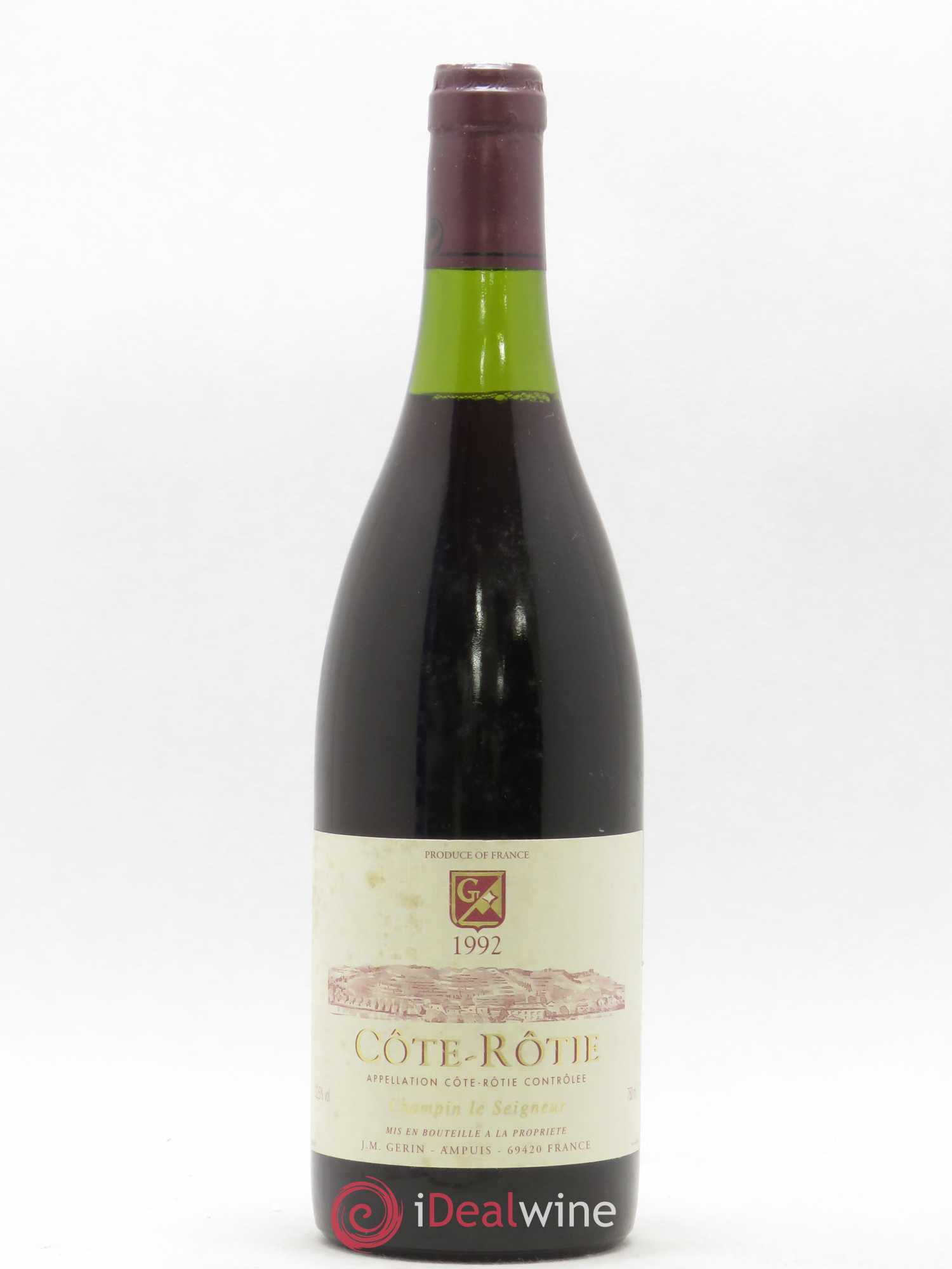 Côte-Rôtie Champin Le Seigneur Jean-Michel Gerin 1992 - Lot de 1 bouteille - 0