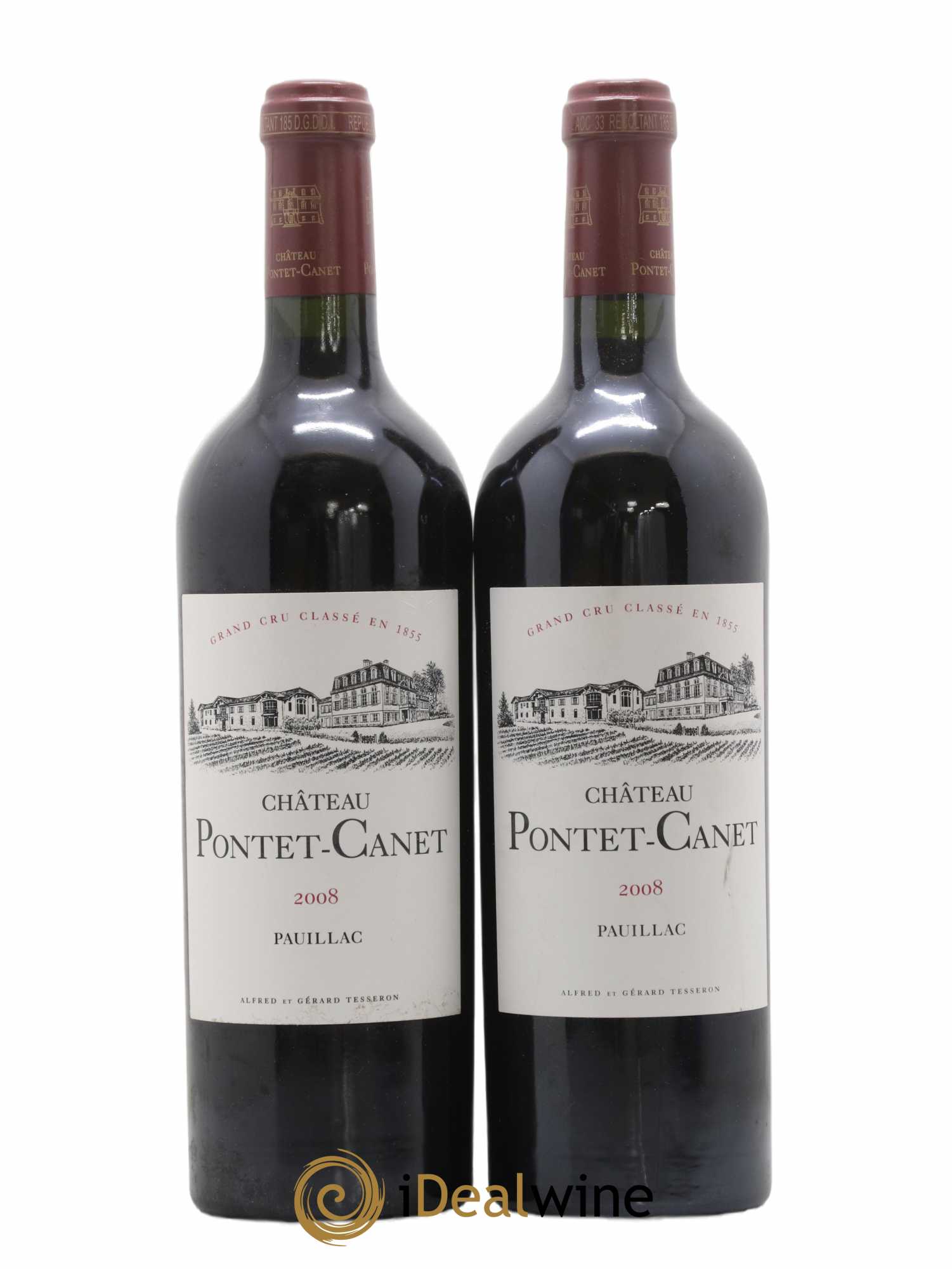 Château Pontet Canet 5ème Grand Cru Classé 2008 - Lot de 2 bouteilles - 0