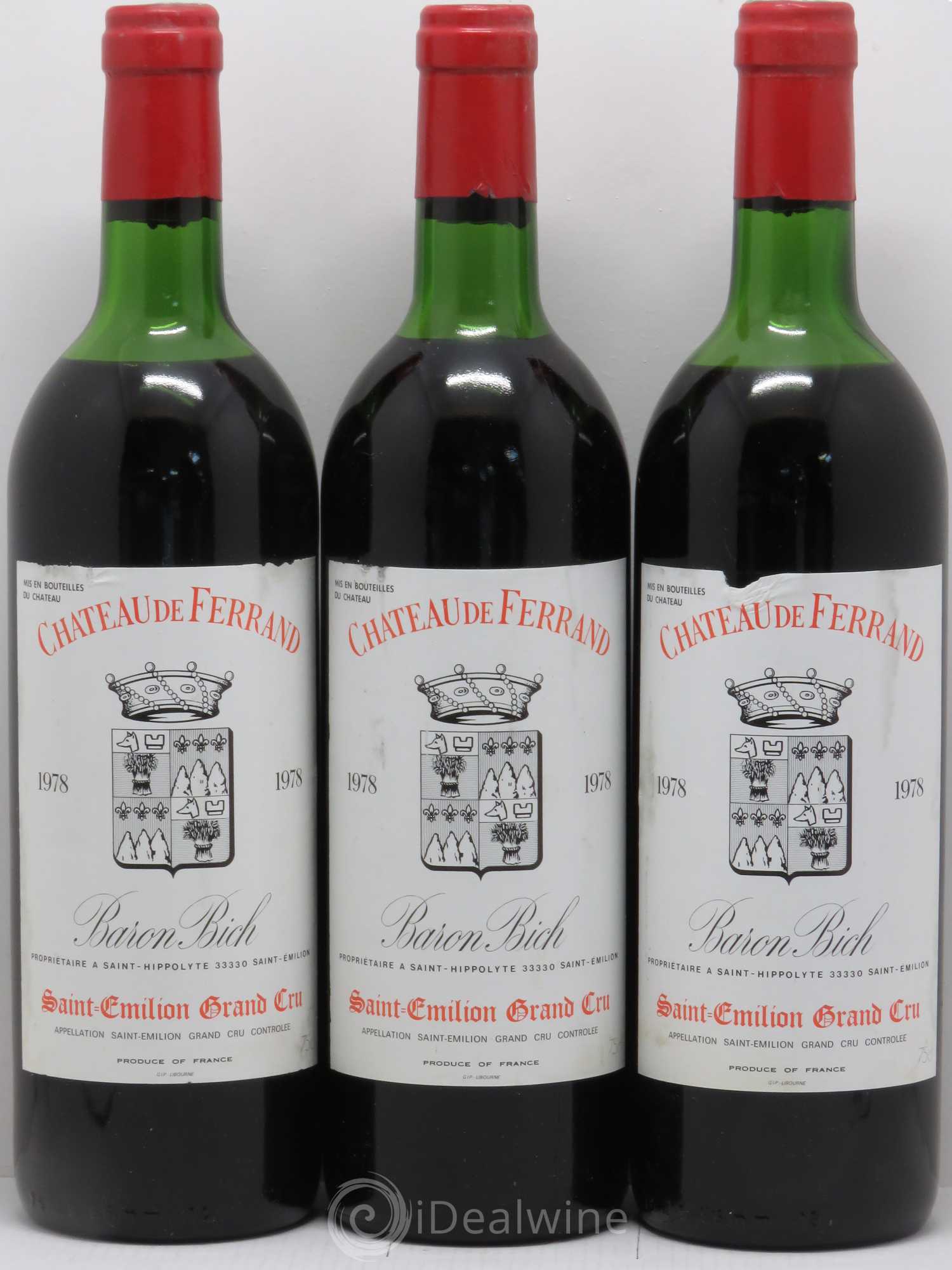 Château de Ferrand Grand Cru Classé 1978 - Lot de 6 bouteilles - 1