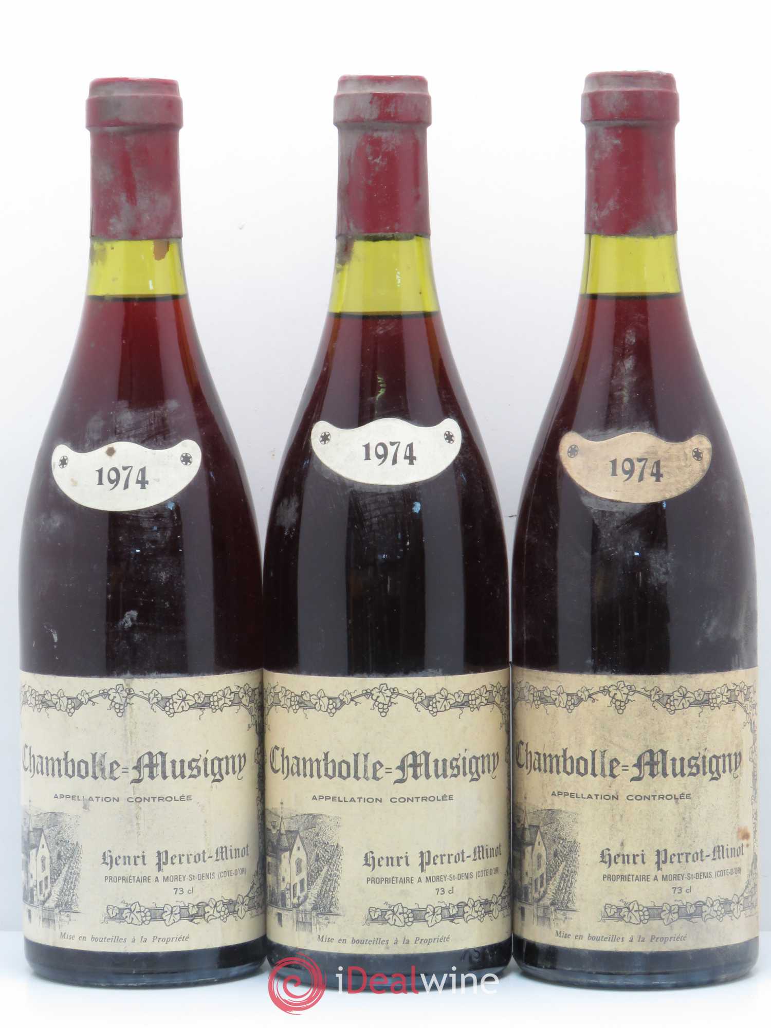 Chambolle-Musigny Vieilles Vignes Perrot-Minot 1974 - Lot de 3 bouteilles - 0