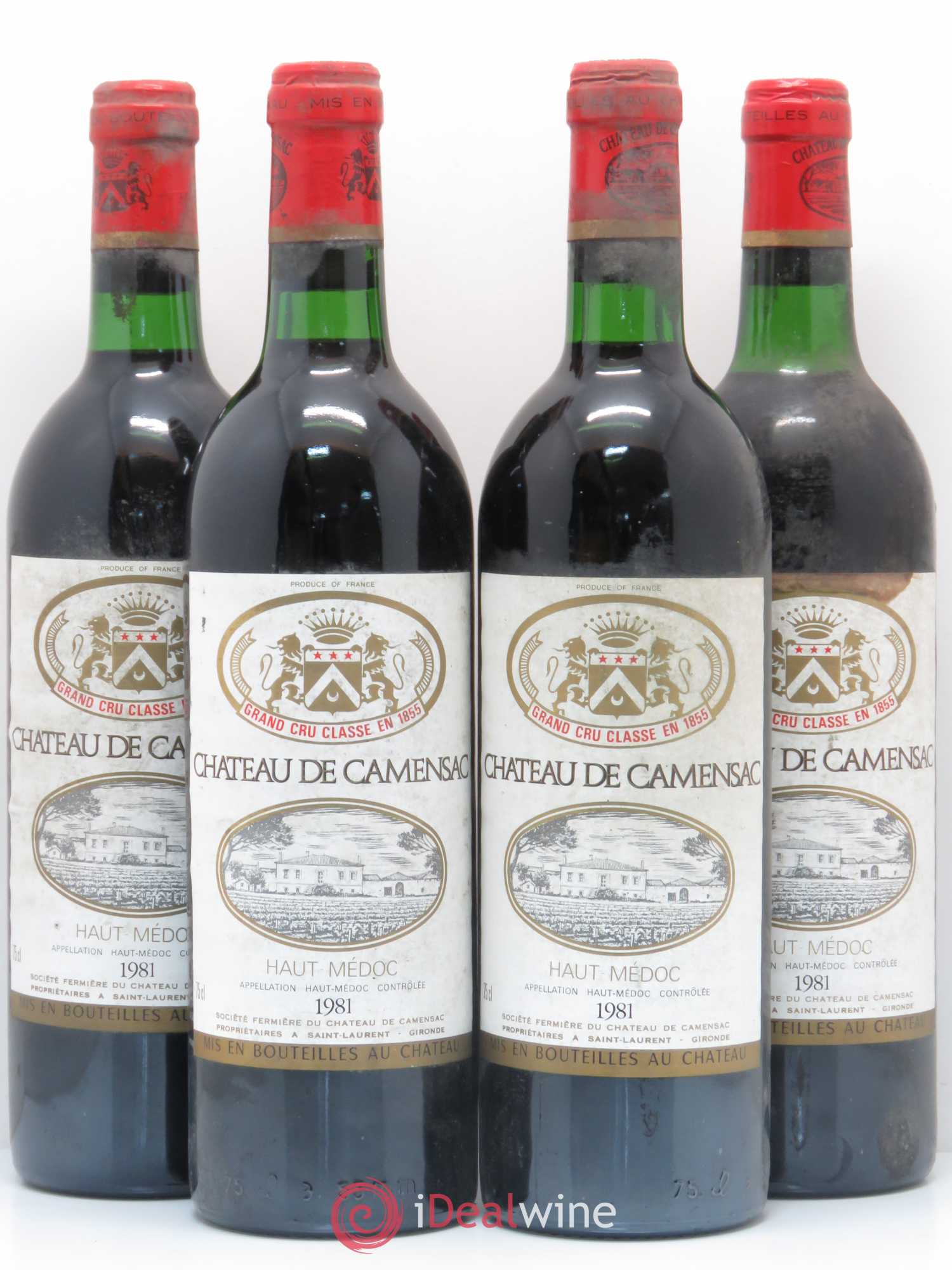 Château Camensac 5ème Grand Cru Classé 1981 - Lot de 4 bouteilles - 0