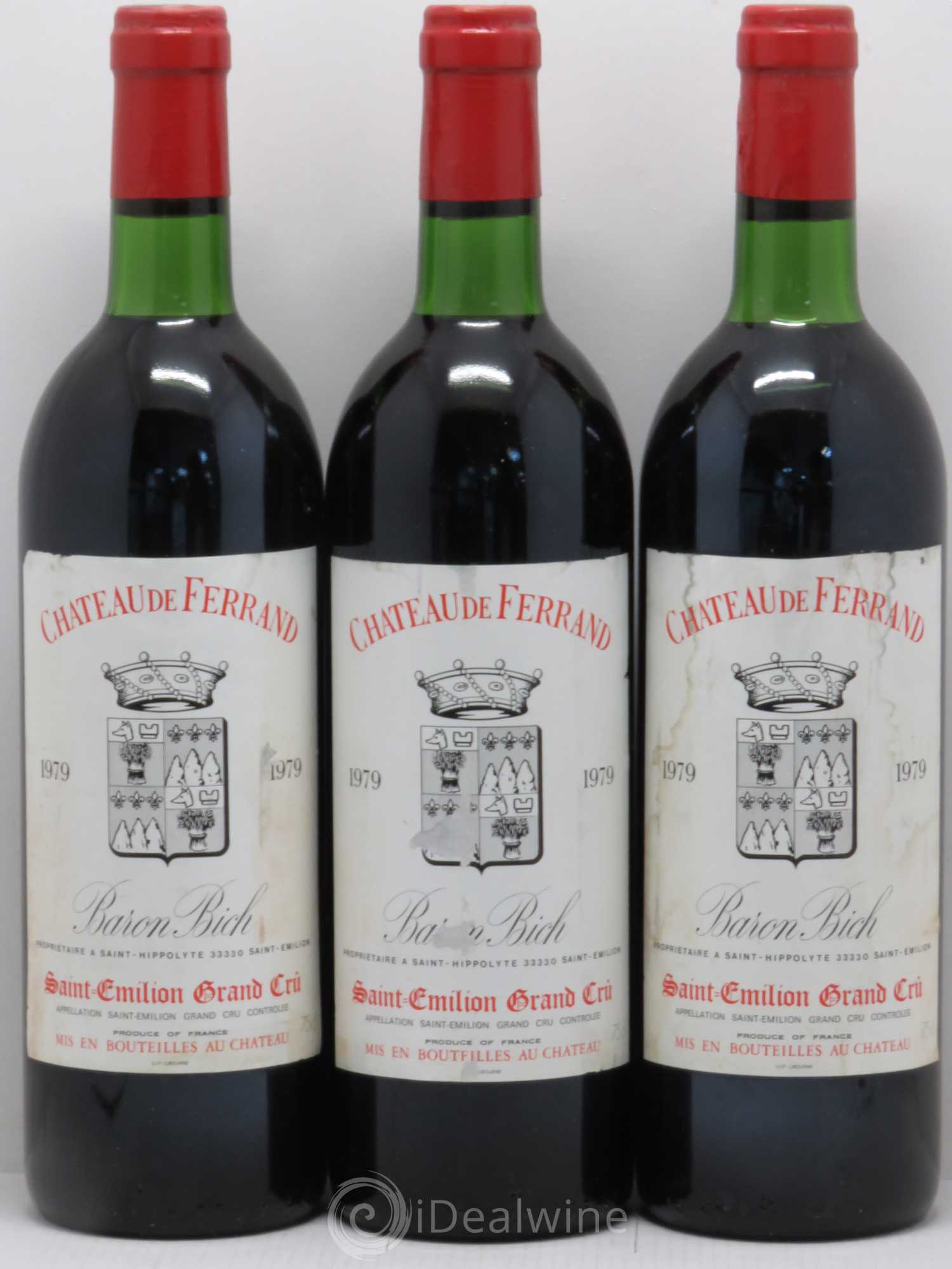 Château de Ferrand Grand Cru Classé 1979 - Lot de 3 bouteilles - 0