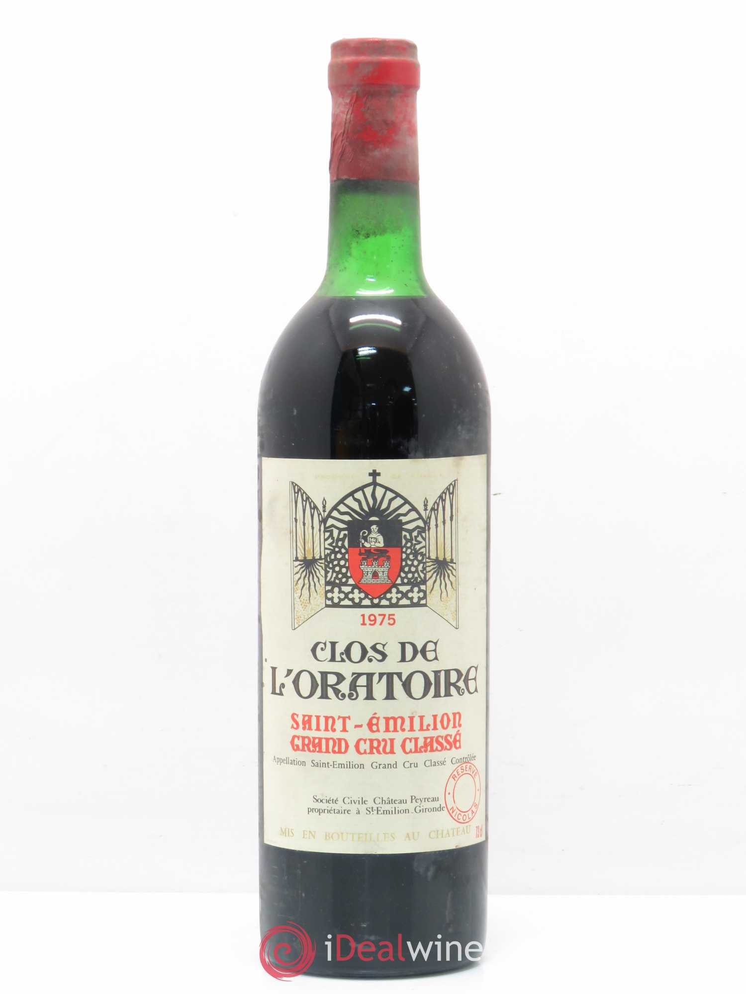 Clos de l'Oratoire Grand Cru Classé 1975 - Lot de 1 bouteille - 0