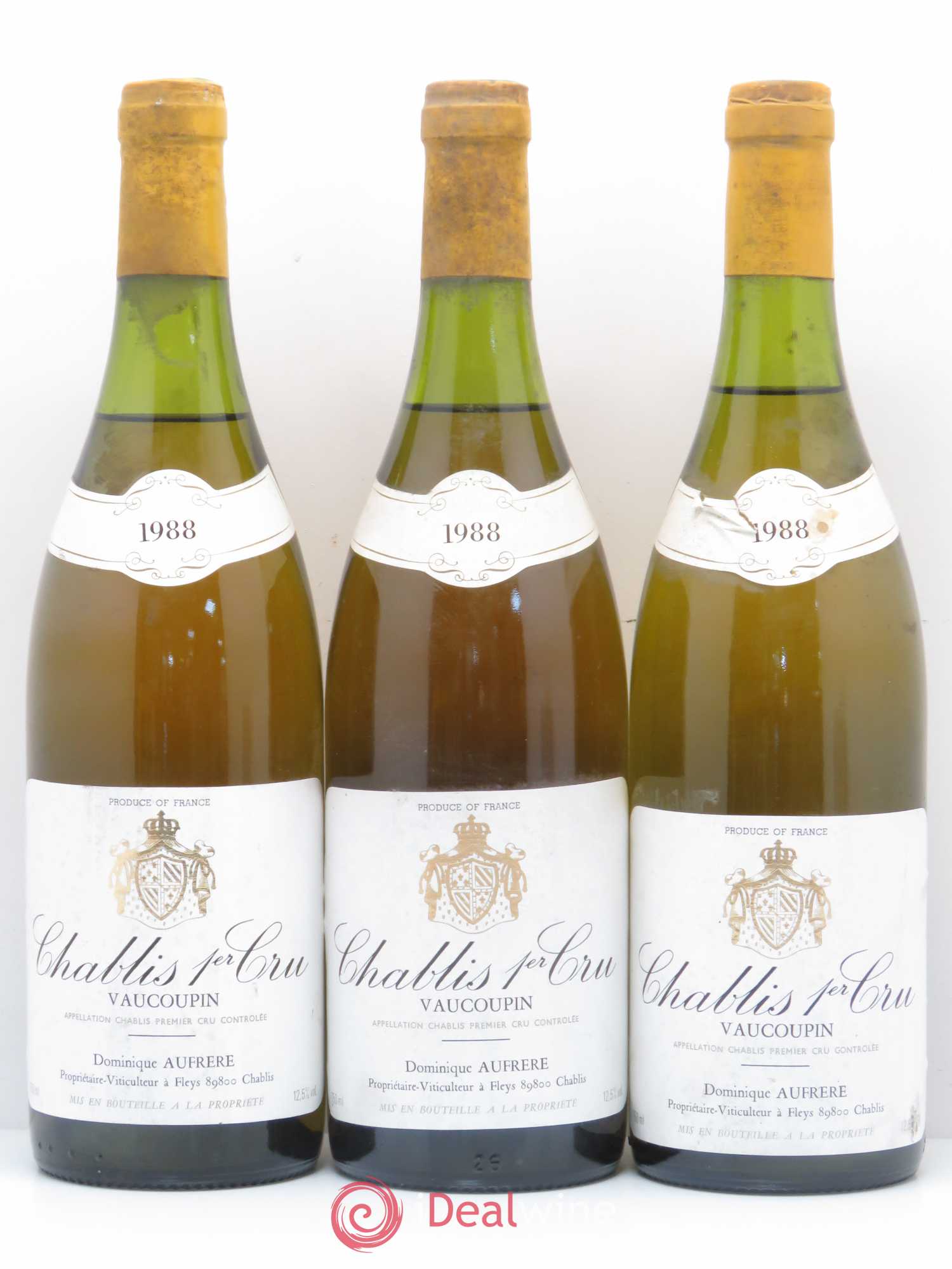 Chablis 1er Cru Vaucoupin Domaine Aufrère 1988 - Posten von 3 Flaschen - 0
