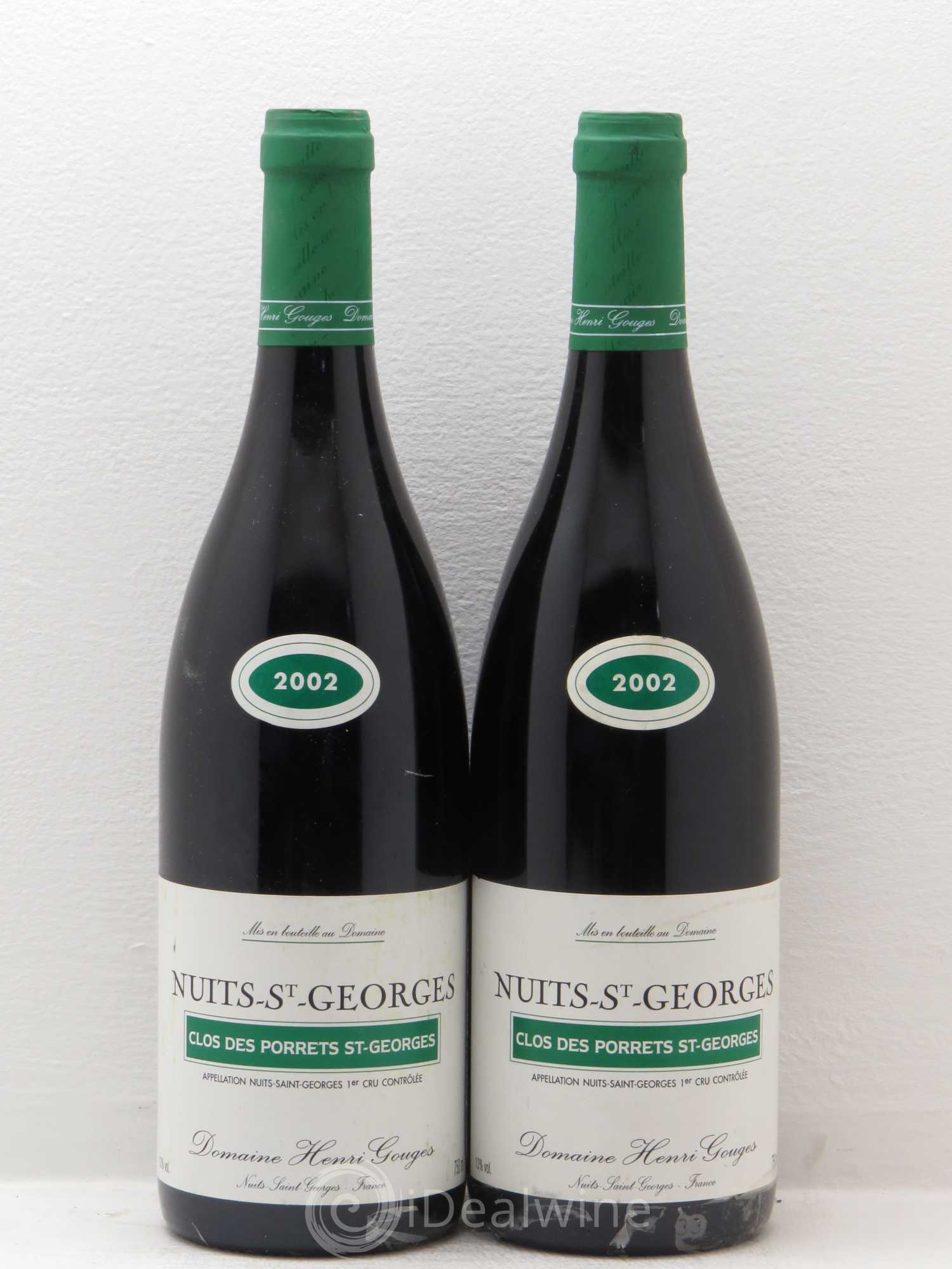 Nuits-Saint-Georges 1er Cru Clos des Porrets St Georges Henri Gouges 2002 - Lot de 2 bouteilles - 0