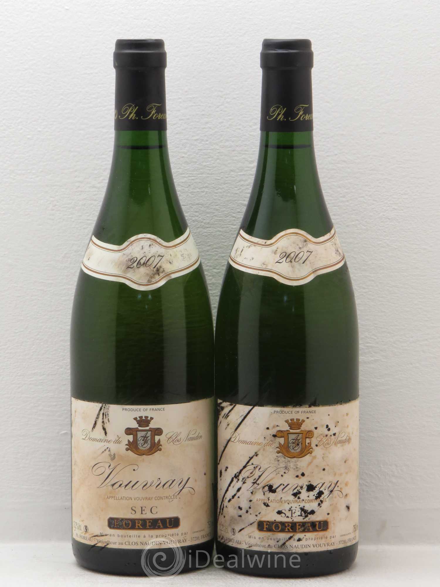 Vouvray Sec Clos Naudin - Philippe Foreau 2007 - Lot de 2 bouteilles - 0