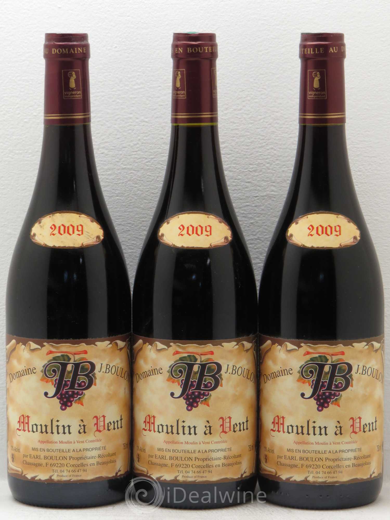 Moulin-à-Vent Domaine J.Boulon 2009 - Posten von 3 Flaschen - 0
