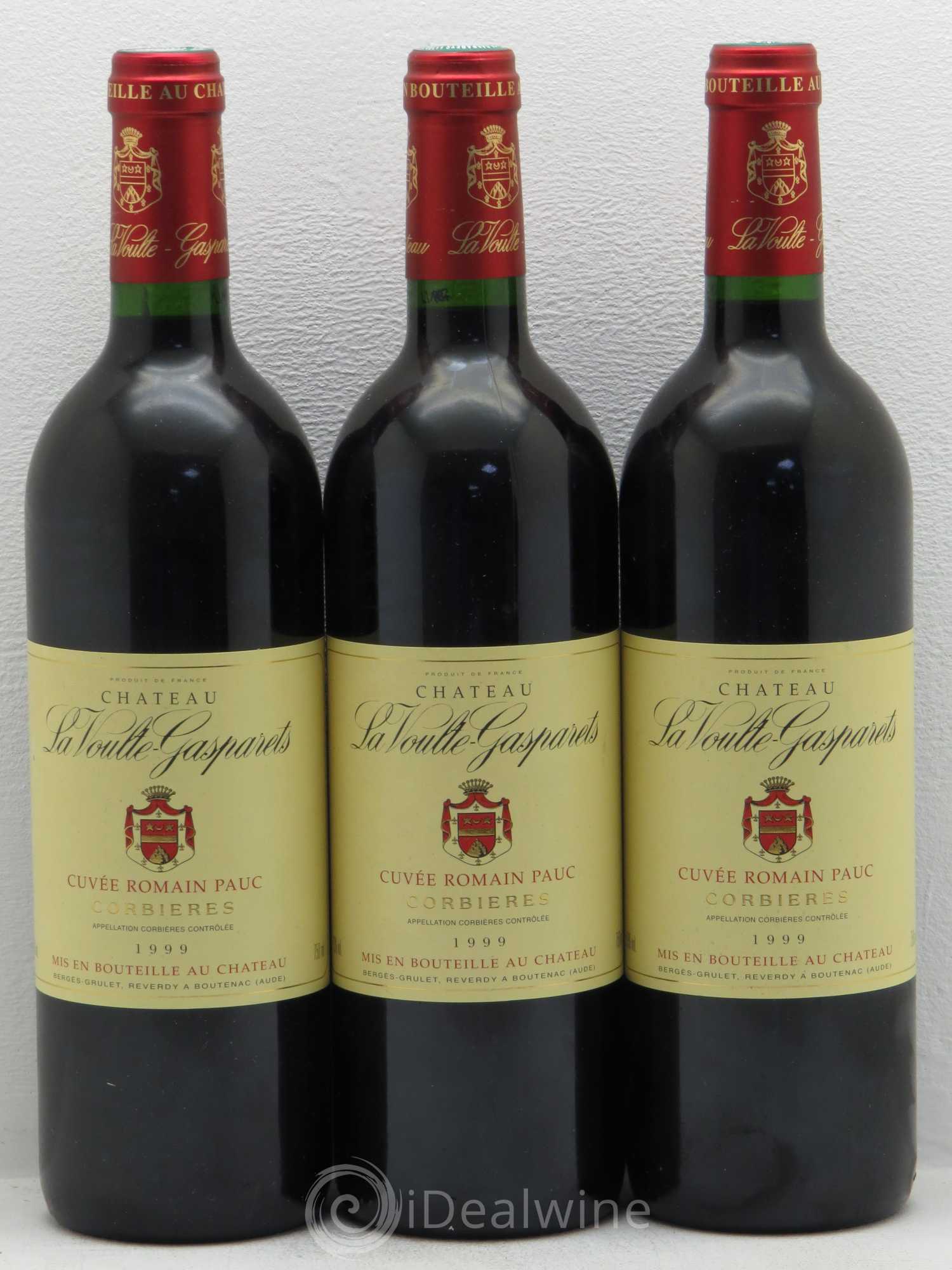 Corbières Boutenac La Voulte-Gasparets Cuvée Romain Pauc Patrick Reverdy 1999 - Lot de 3 bouteilles - 0