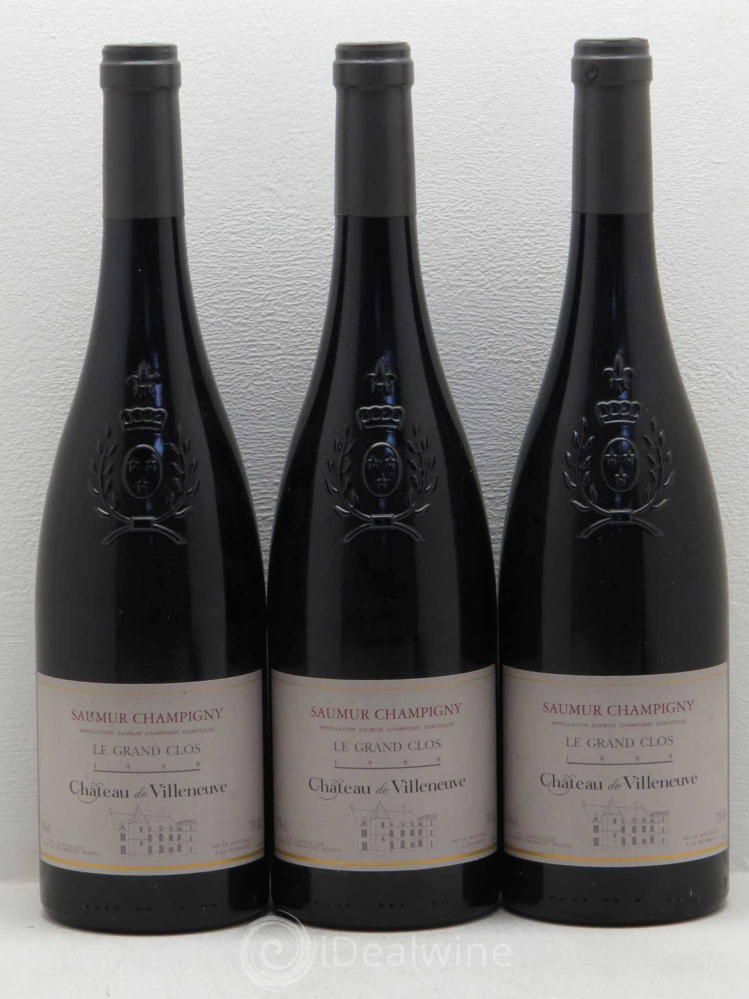 Saumur-Champigny Le Grand Clos Château de Villeneuve 1999 - Lot de 3 bouteilles - 0