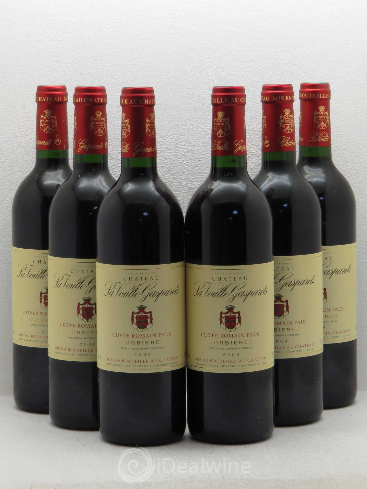 Corbières Boutenac La Voulte-Gasparets Cuvée Romain Pauc Patrick Reverdy 2000 - Lot de 6 bouteilles - 0