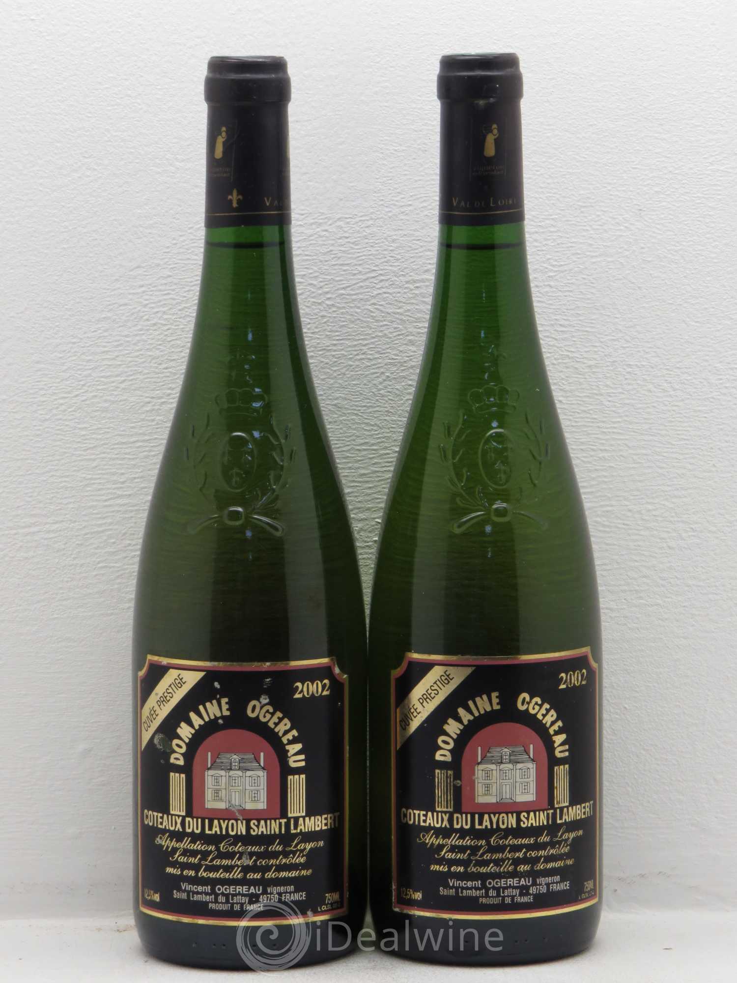 Coteaux du Layon Saint Lambert Cuvee Prestige Vincent Ogereau (sans prix de reserve) 2002 - Lotto di 2 bottiglie - 0