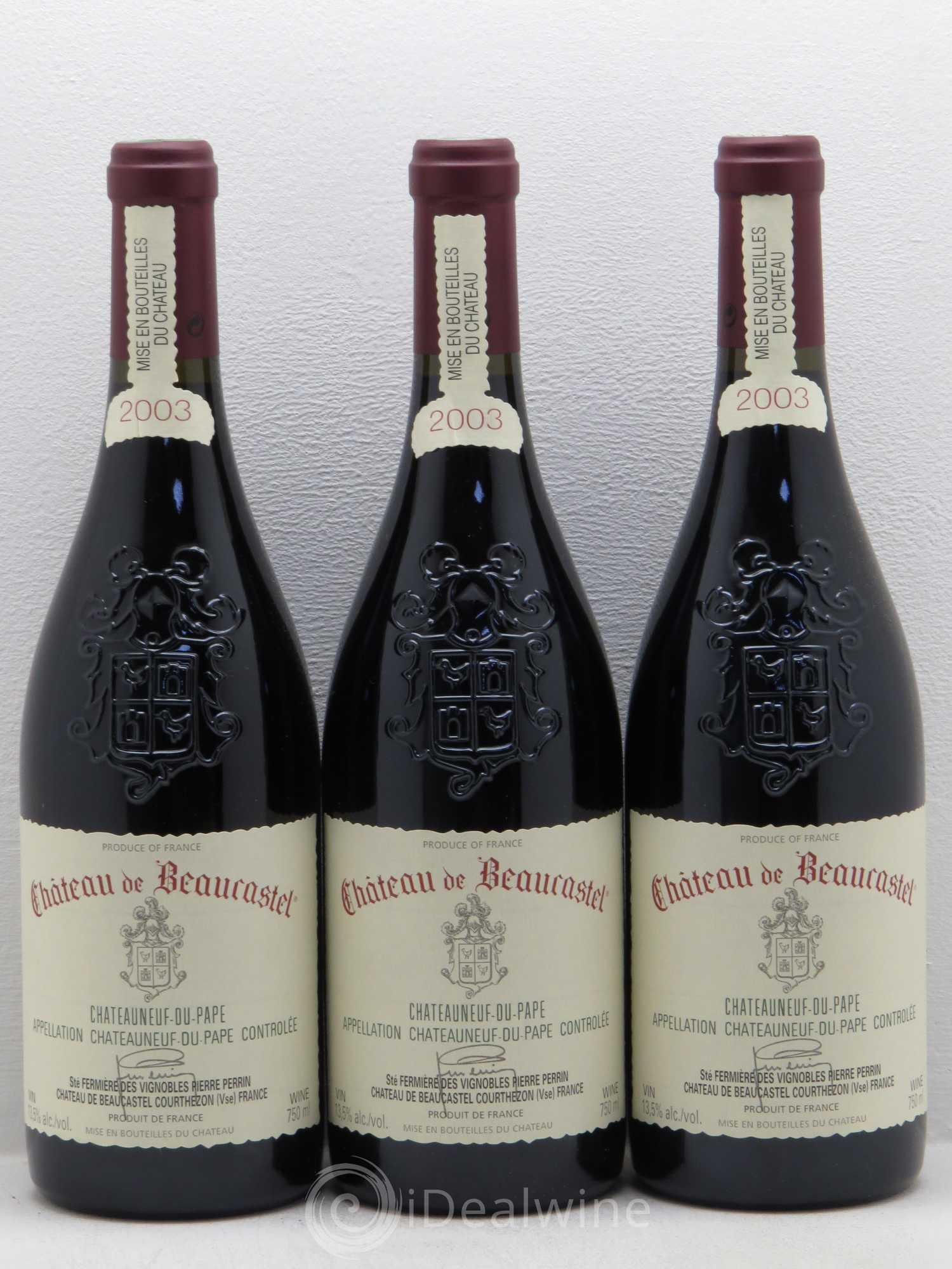 Châteauneuf-du-Pape Château de Beaucastel Famille Perrin 2003 - Lot de 6 bouteilles - 1