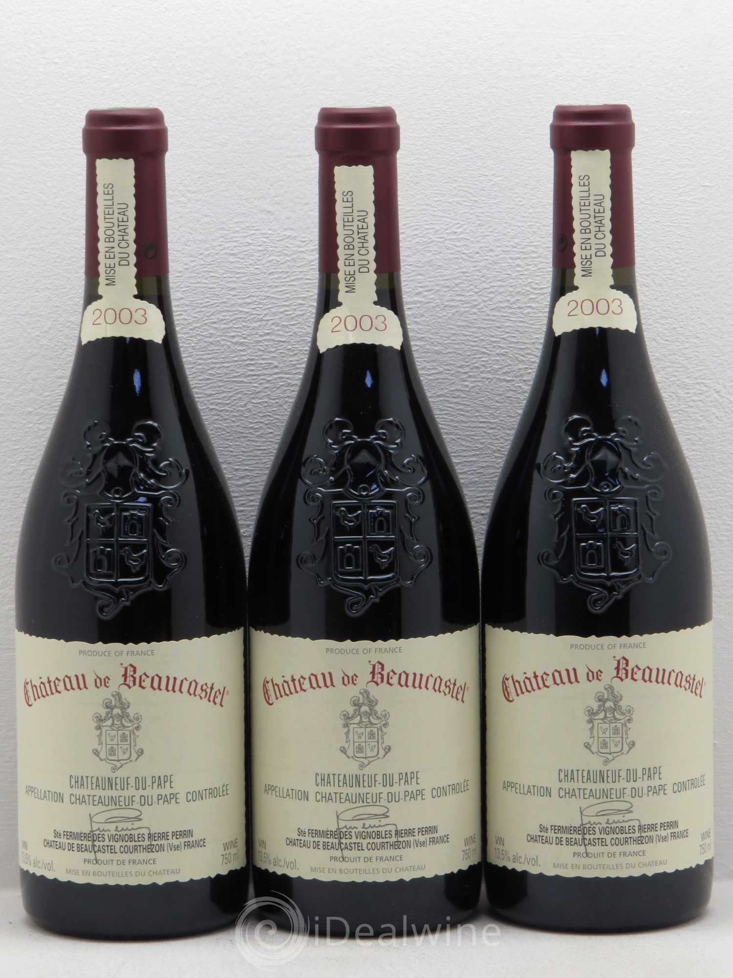 Châteauneuf-du-Pape Château de Beaucastel Famille Perrin 2003 - Lot de 6 bouteilles - 2