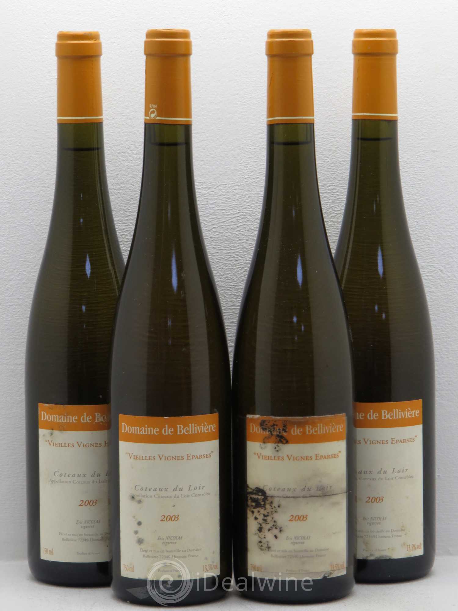 Coteaux du Loir Vieilles Vignes Eparses Domaine Belliviere Eric Nicolas 2003 - Posten von 4 Flaschen - 0