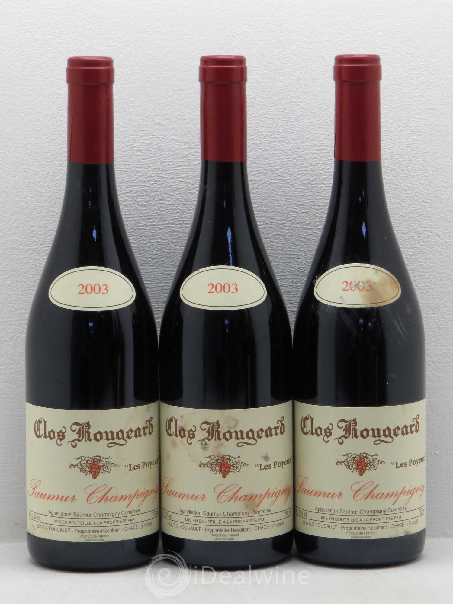 Saumur-Champigny Les Poyeux Clos Rougeard 2003 - Lot de 3 bouteilles - 0