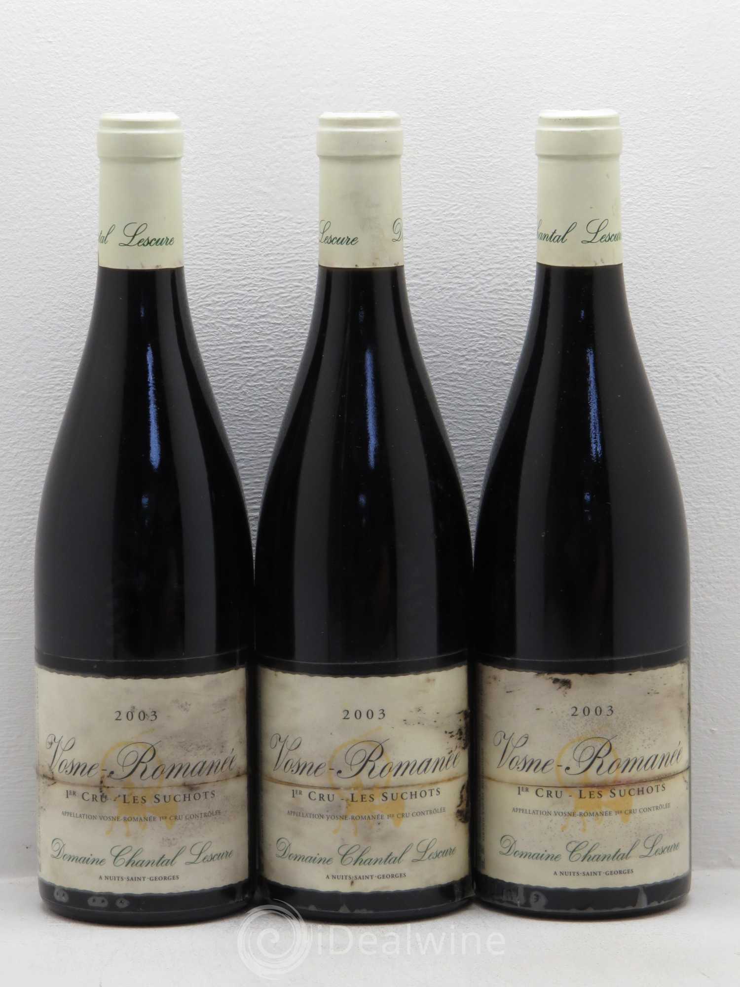 Vosne-Romanée 1er Cru Les Suchots Chantal Lescure 2003 - Lot de 3 bouteilles - 0