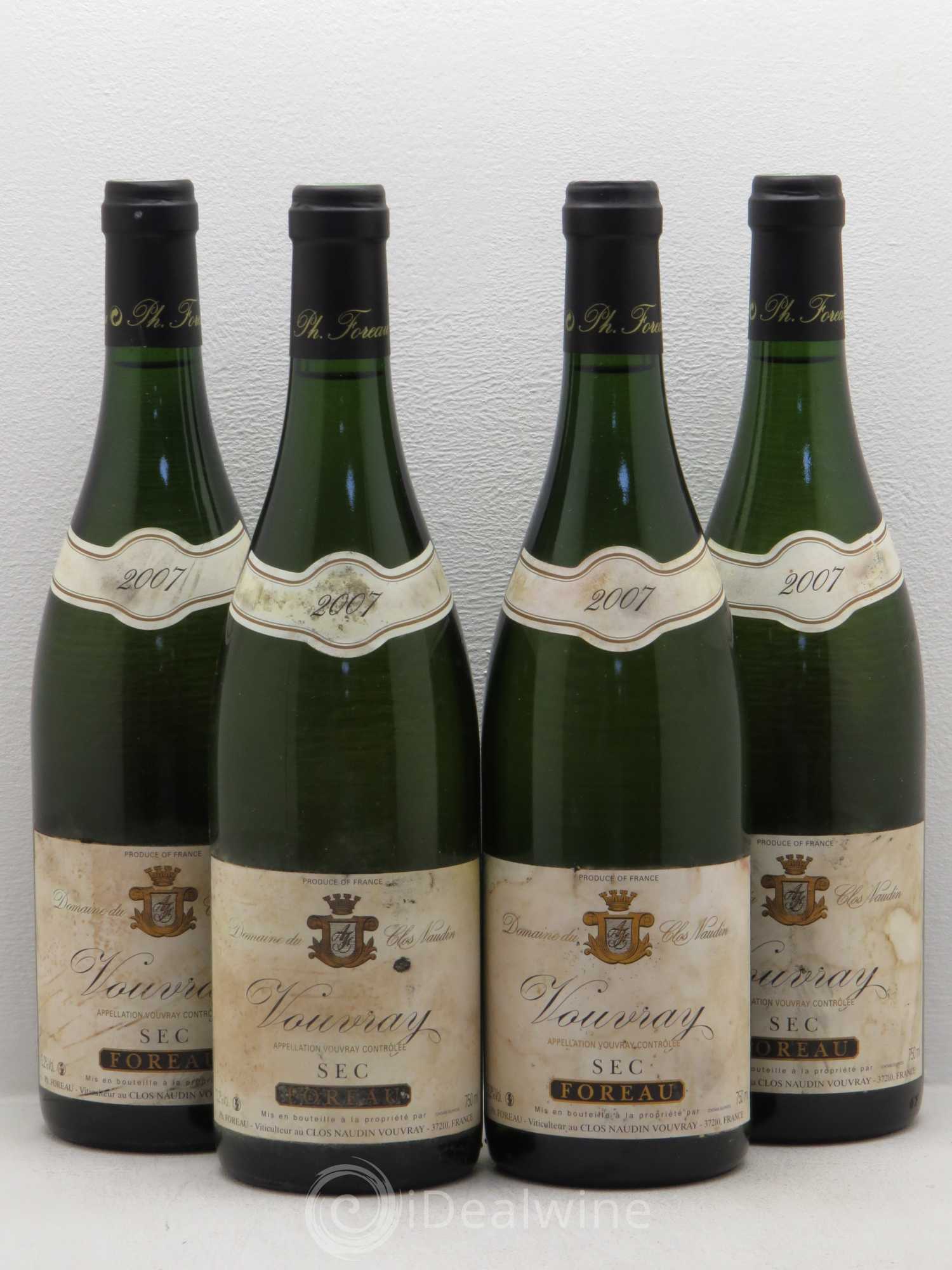 Vouvray Sec Clos Naudin - Philippe Foreau 2007 - Lot de 4 bouteilles - 0