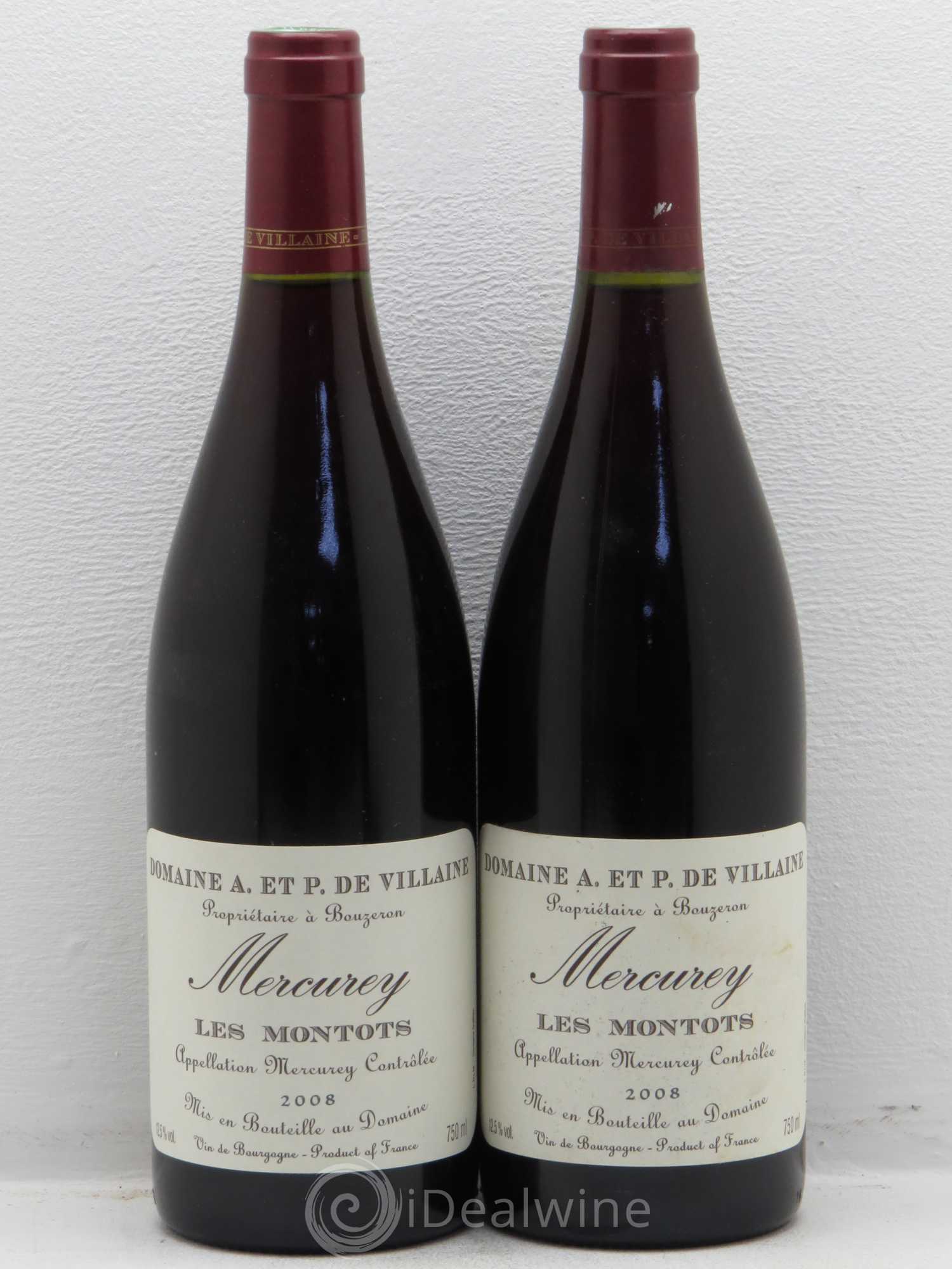 Mercurey Les Montots Domaine de Villaine 2008 - Lot de 2 bouteilles - 0