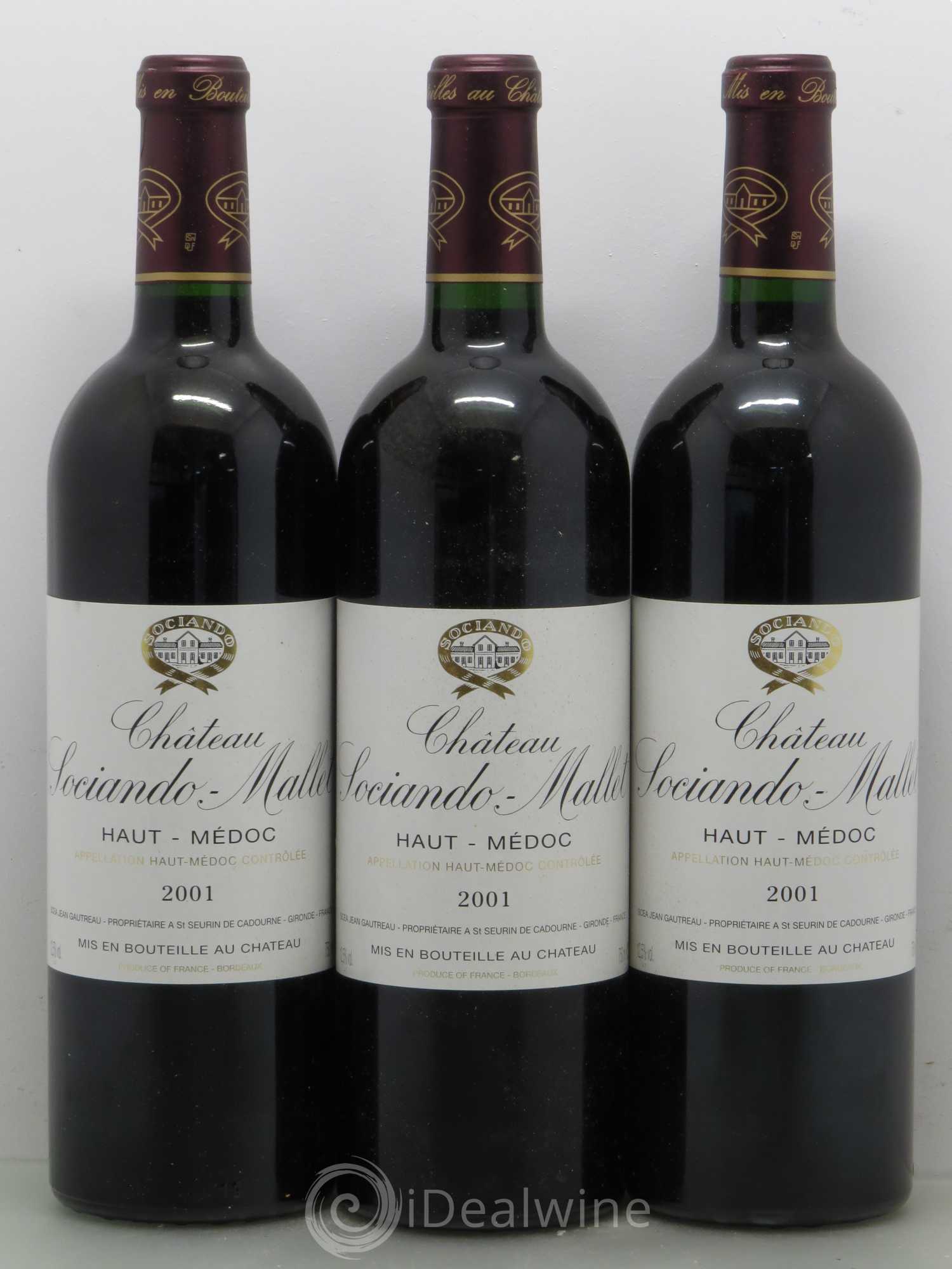 Château Sociando Mallet 2001 - Lot de 12 bouteilles - 1