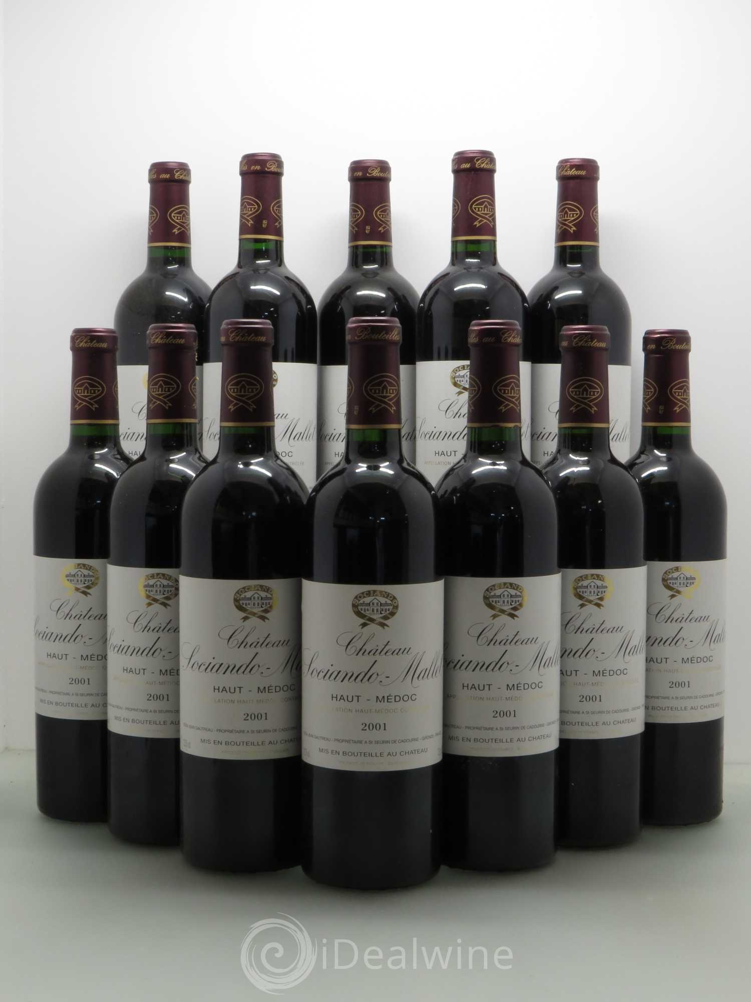 Château Sociando Mallet 2001 - Lot de 12 bouteilles - 0