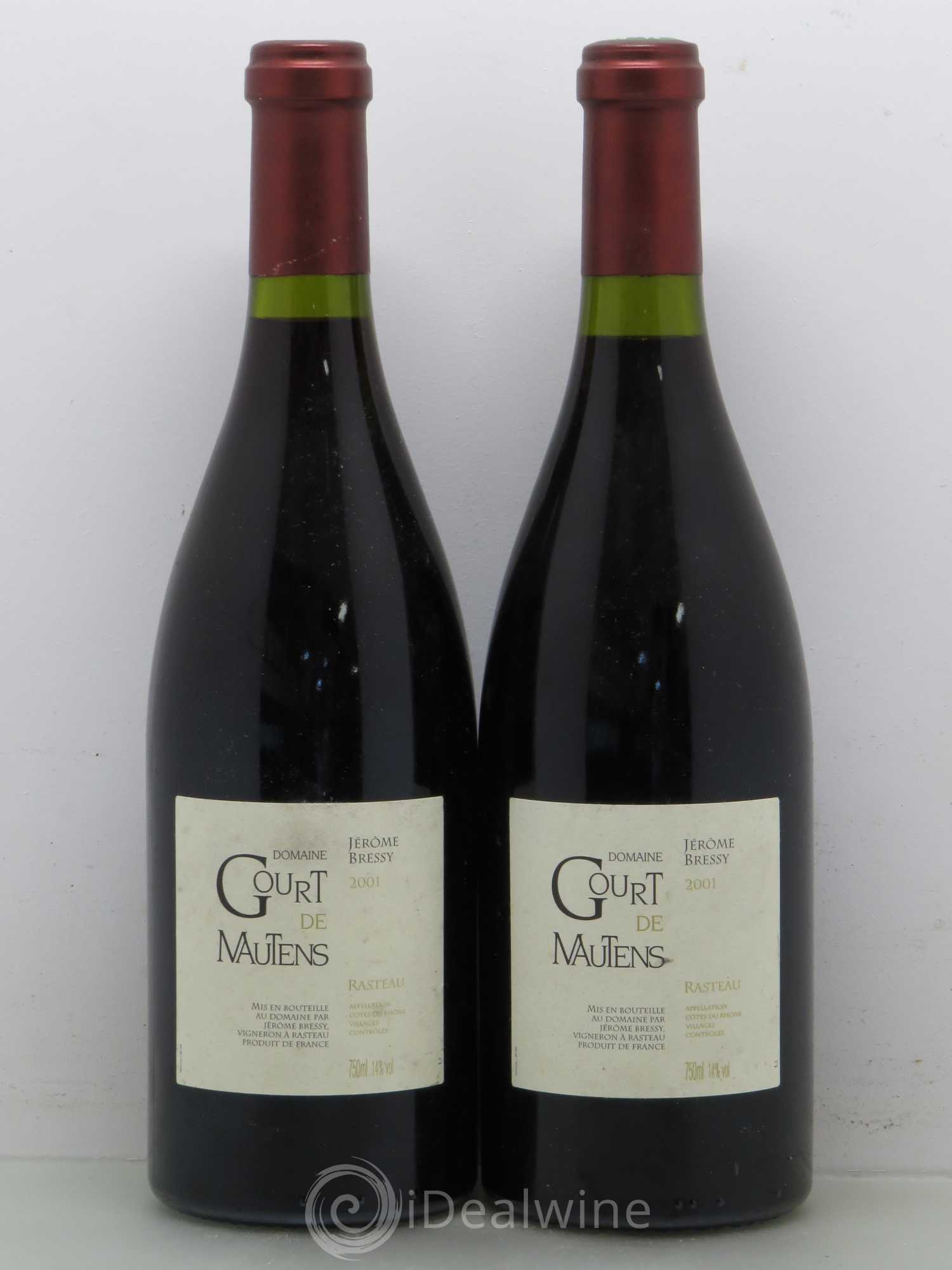 Rasteau Domaine Gourt de Mautens - Jérôme Bressy 2001 - Lot de 2 bouteilles - 0