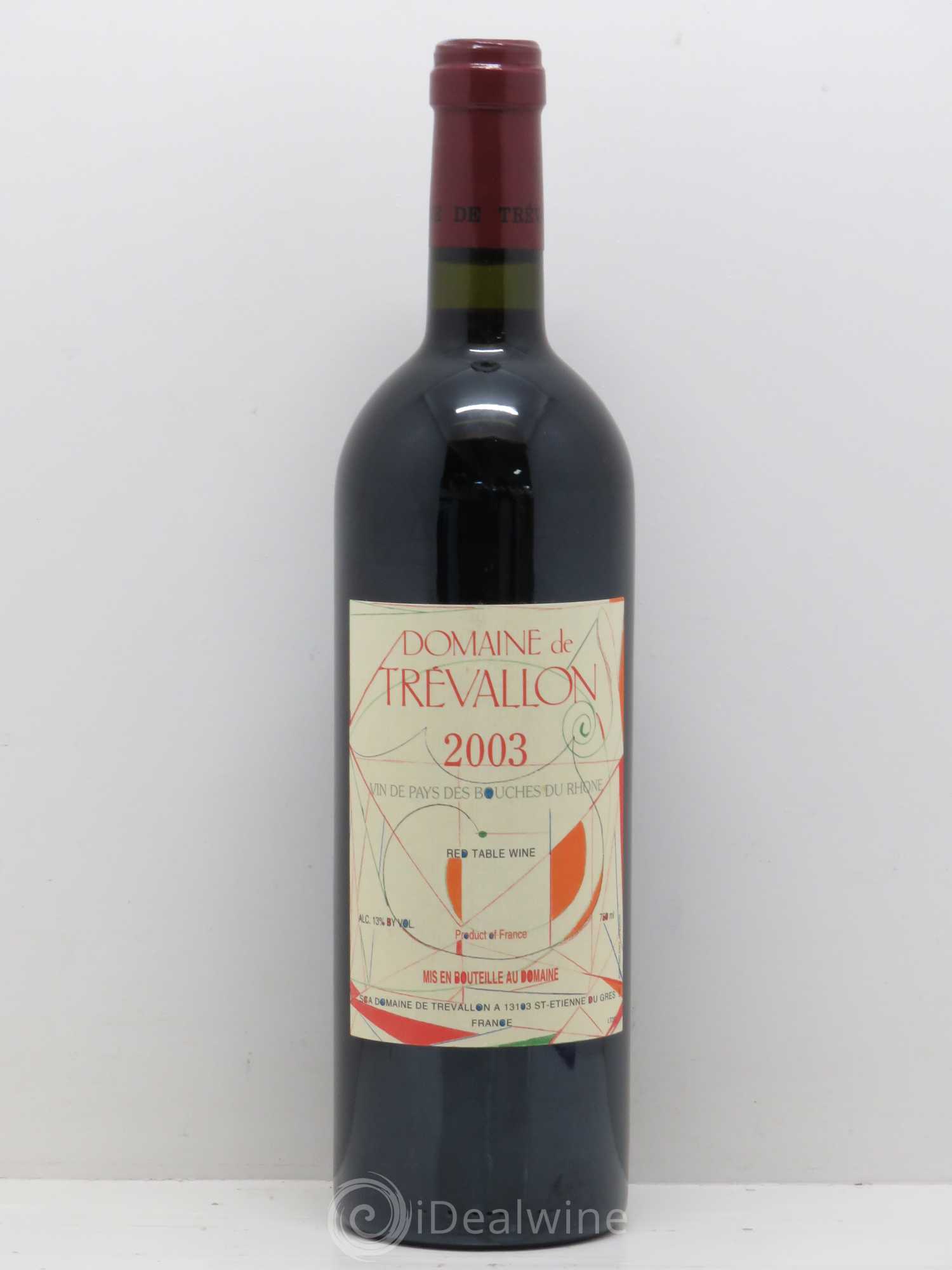 Coteaux d'Aix-en-Provence Trévallon (Domaine de) Eloi Dürrbach 2003 - Lot de 1 bouteille - 0