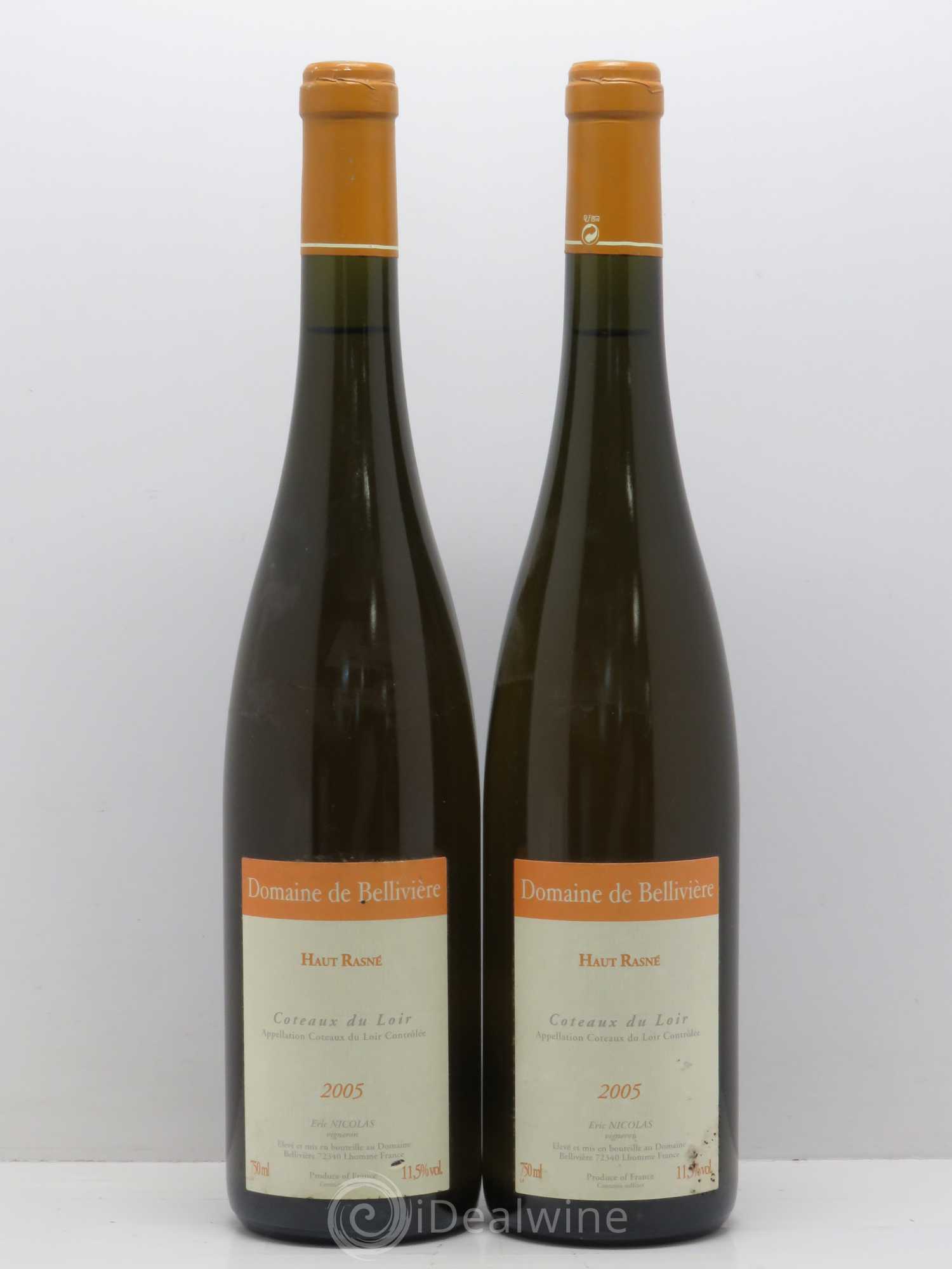 Coteaux du Loir Haut Rasné Domaine De Bellivière 2005 - Posten von 2 Flaschen - 0