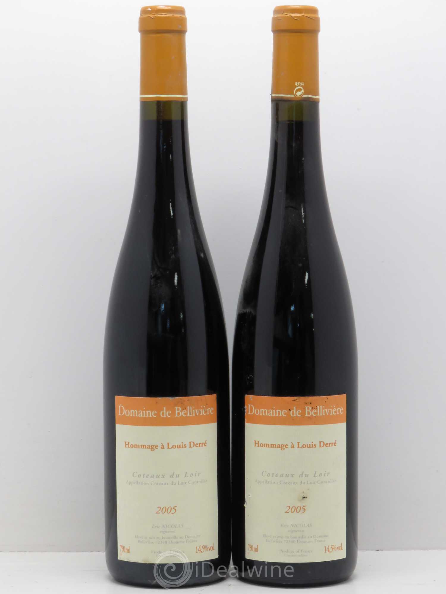 Divers Coteaux du Loir Hommage à Louis Derré Domaine De Bellivière 2005 - Posten von 2 Flaschen - 0