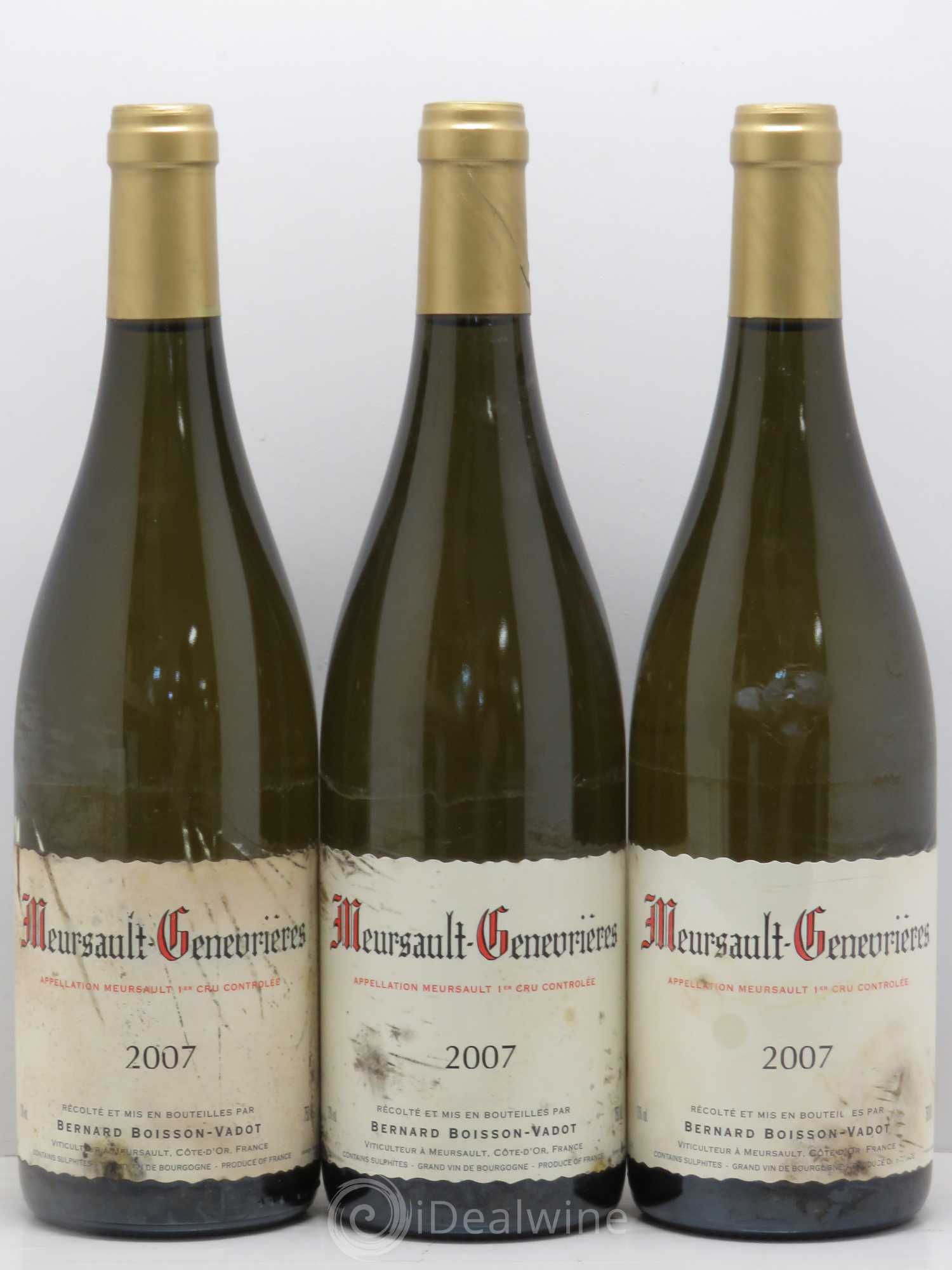 Meursault 1er Cru Bernard Boisson Vadot Genevrieres 2007 - Posten von 3 Flaschen - 0