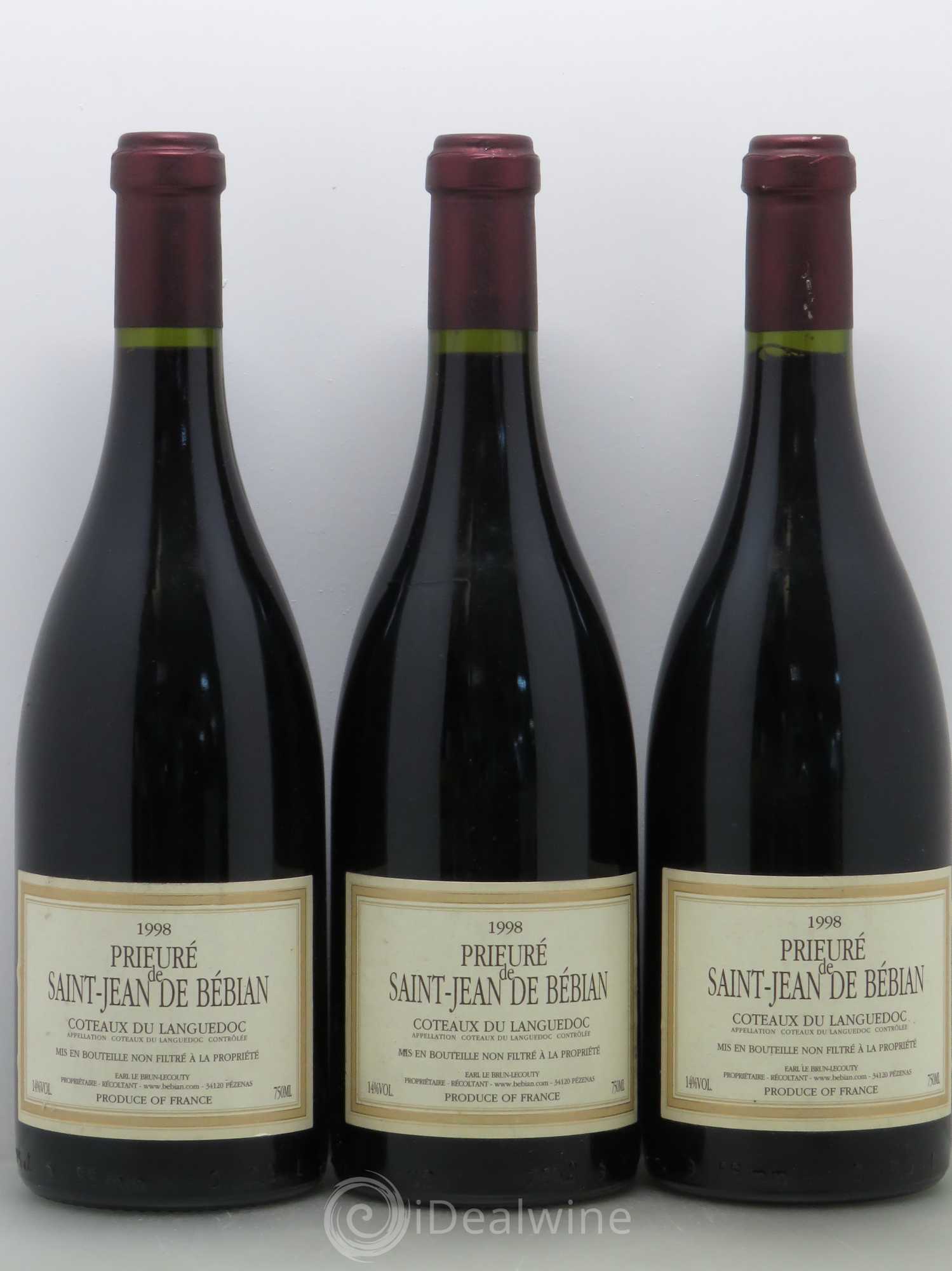 Languedoc Prieuré St-Jean de Bébian 1998 - Lot de 3 bouteilles - 0