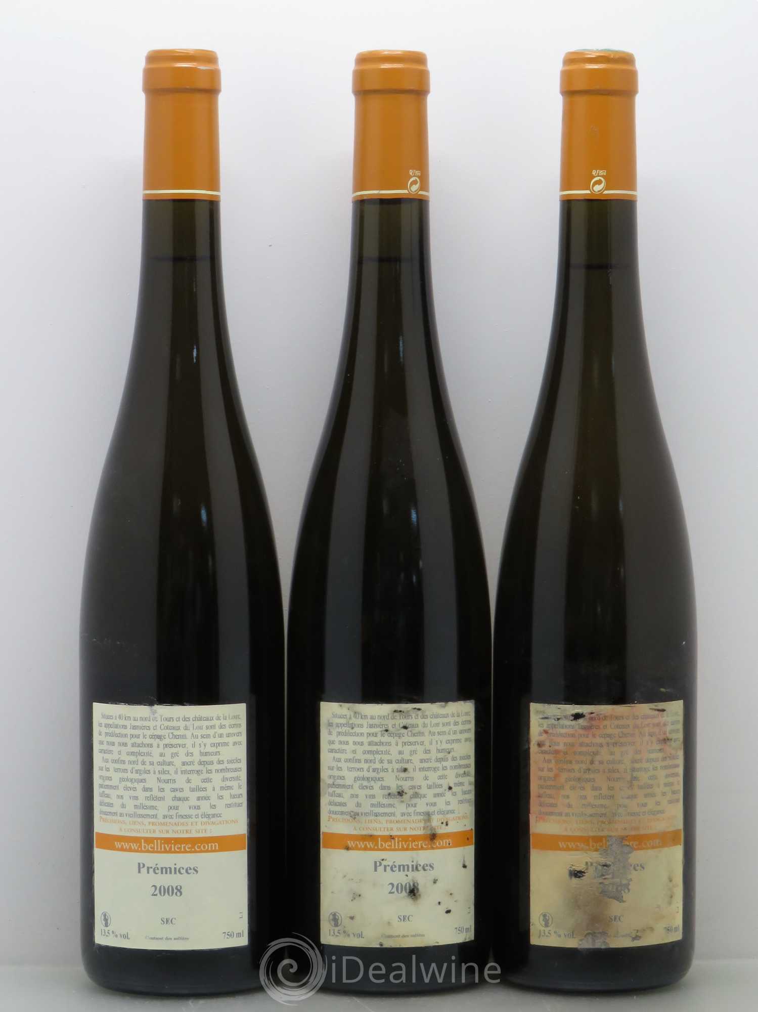 Jasnières Les Prémices Domaine de Bellivière 2008 - Lot de 3 bouteilles - 1