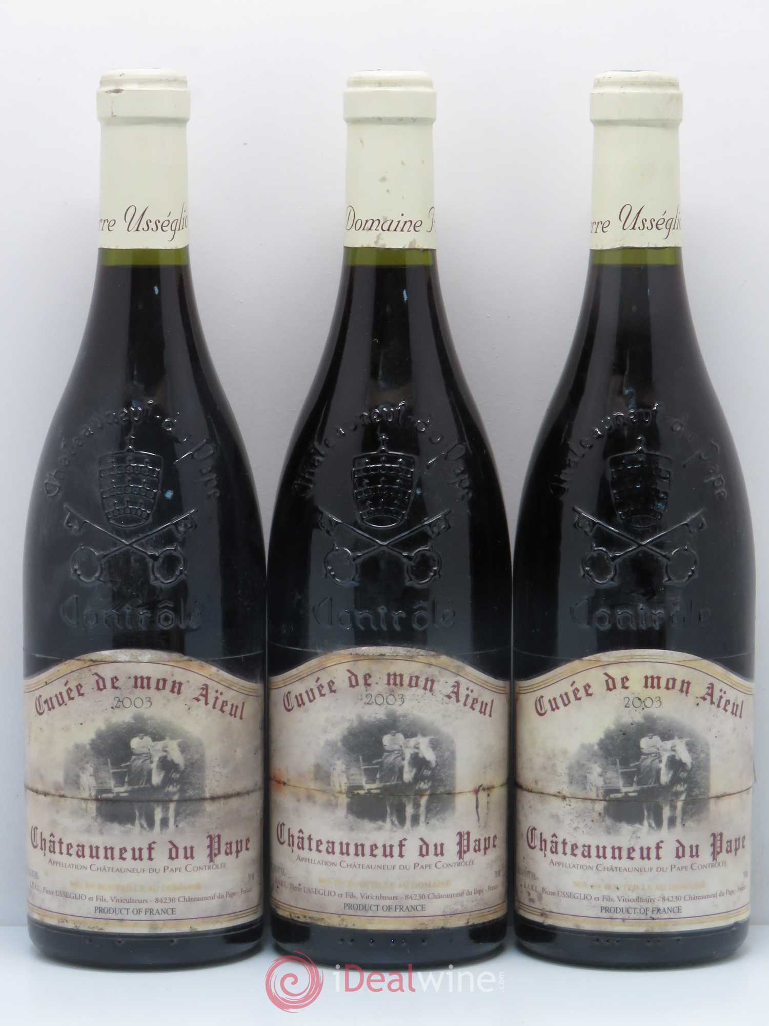 Châteauneuf-du-Pape Cuvée de mon Aïeul Pierre Usseglio & Fils 2003 - Lot de 3 bouteilles - 0