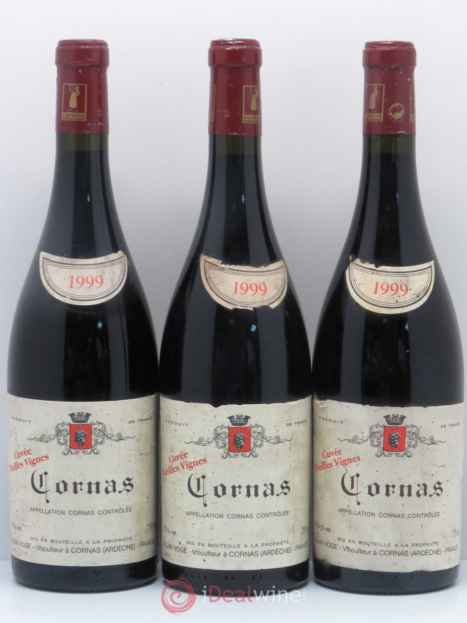 Cornas Les Vieilles Vignes Alain Voge (Domaine) 1999 - Lot de 3 bouteilles - 0