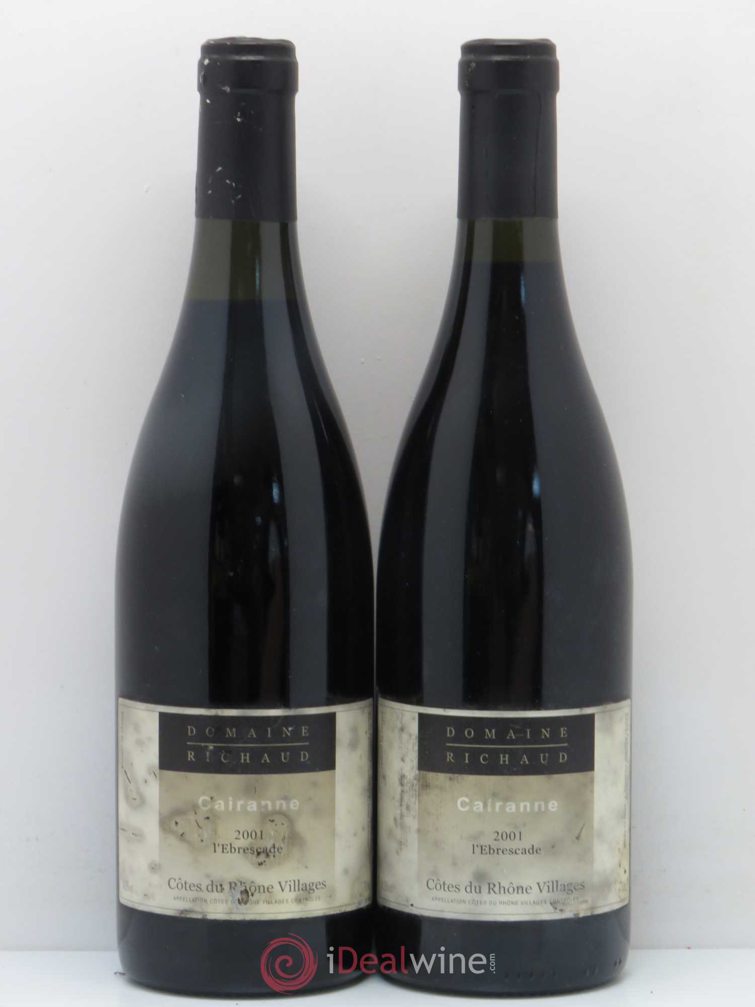 Cairanne Ebrescade Marcel Richaud 2001 - Lot de 2 bouteilles - 0