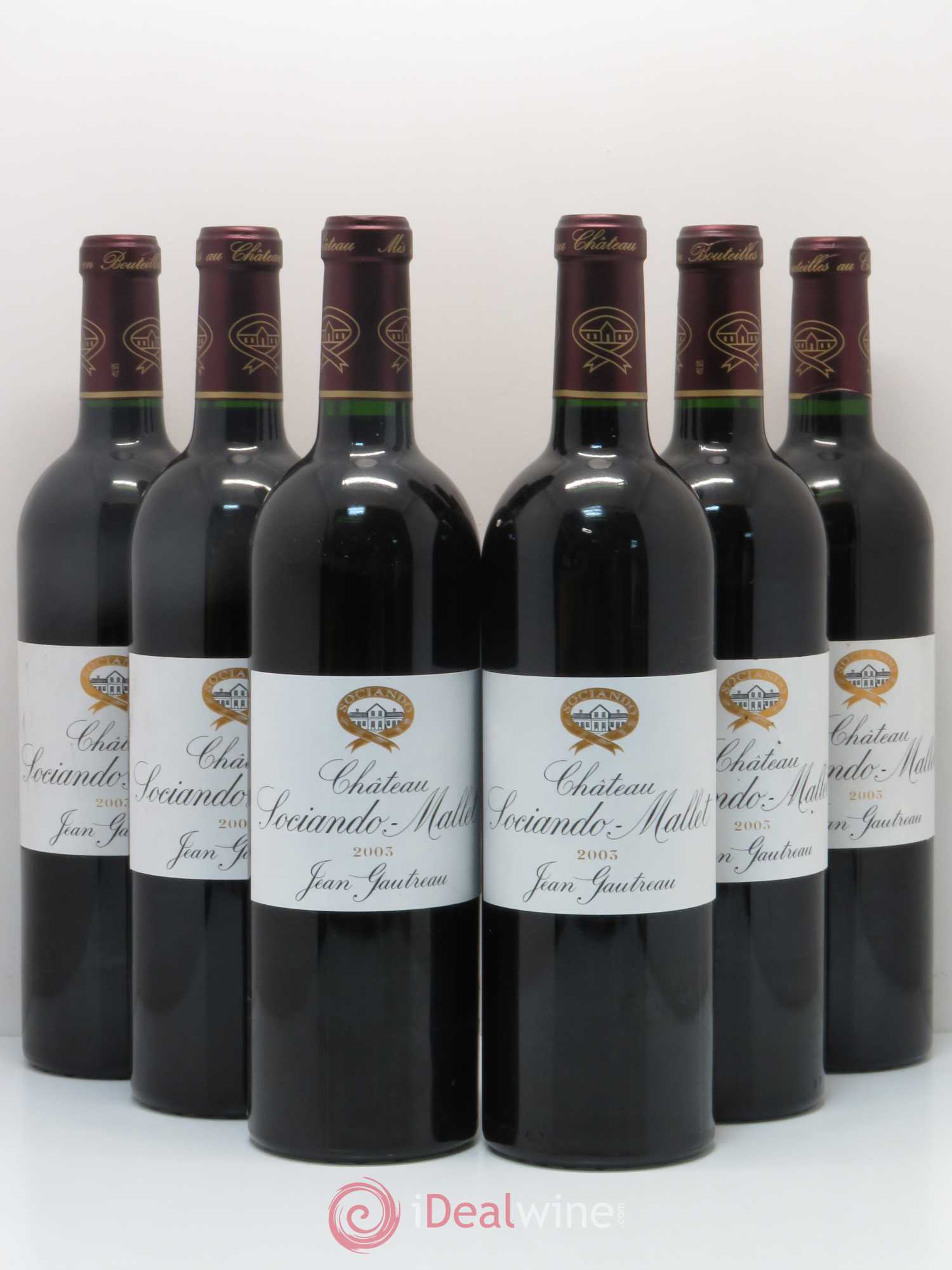 Château Sociando Mallet 2003 - Lot de 6 bouteilles - 0