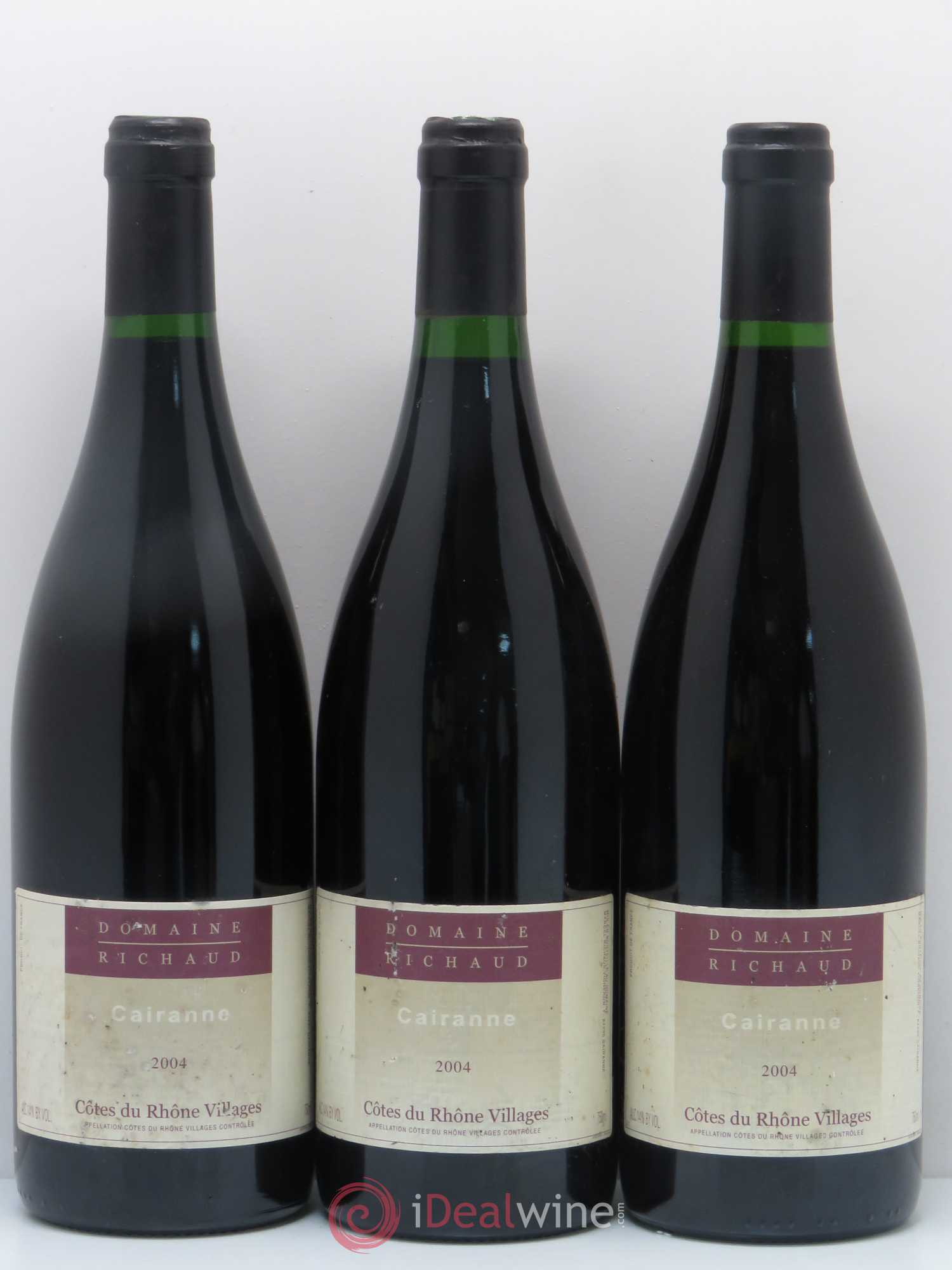 Cairanne Marcel Richaud 2004 - Lot de 3 bouteilles - 0