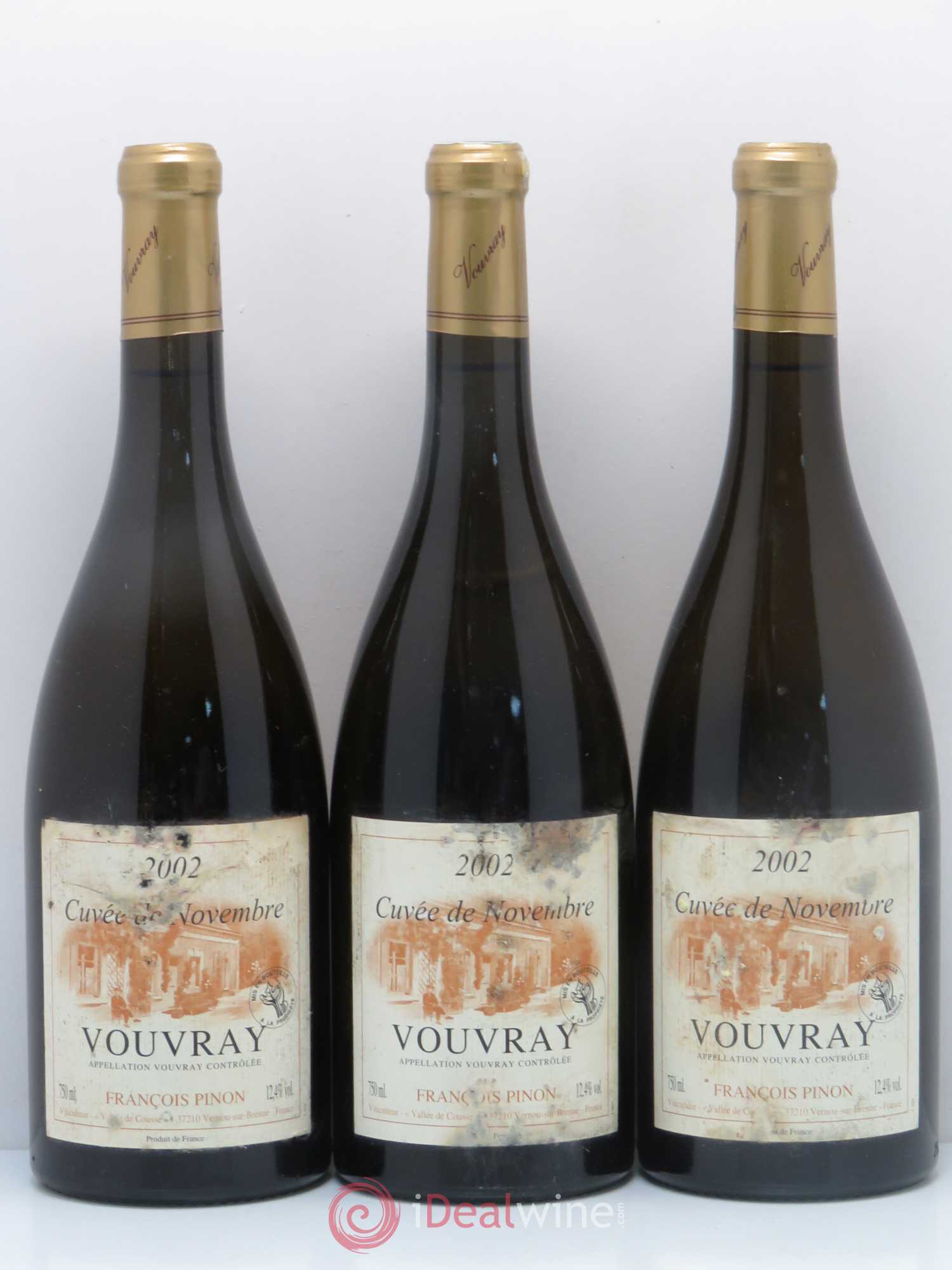 Vouvray Cuvee de Novembre François Pinon 2002 - Posten von 3 Flaschen - 0
