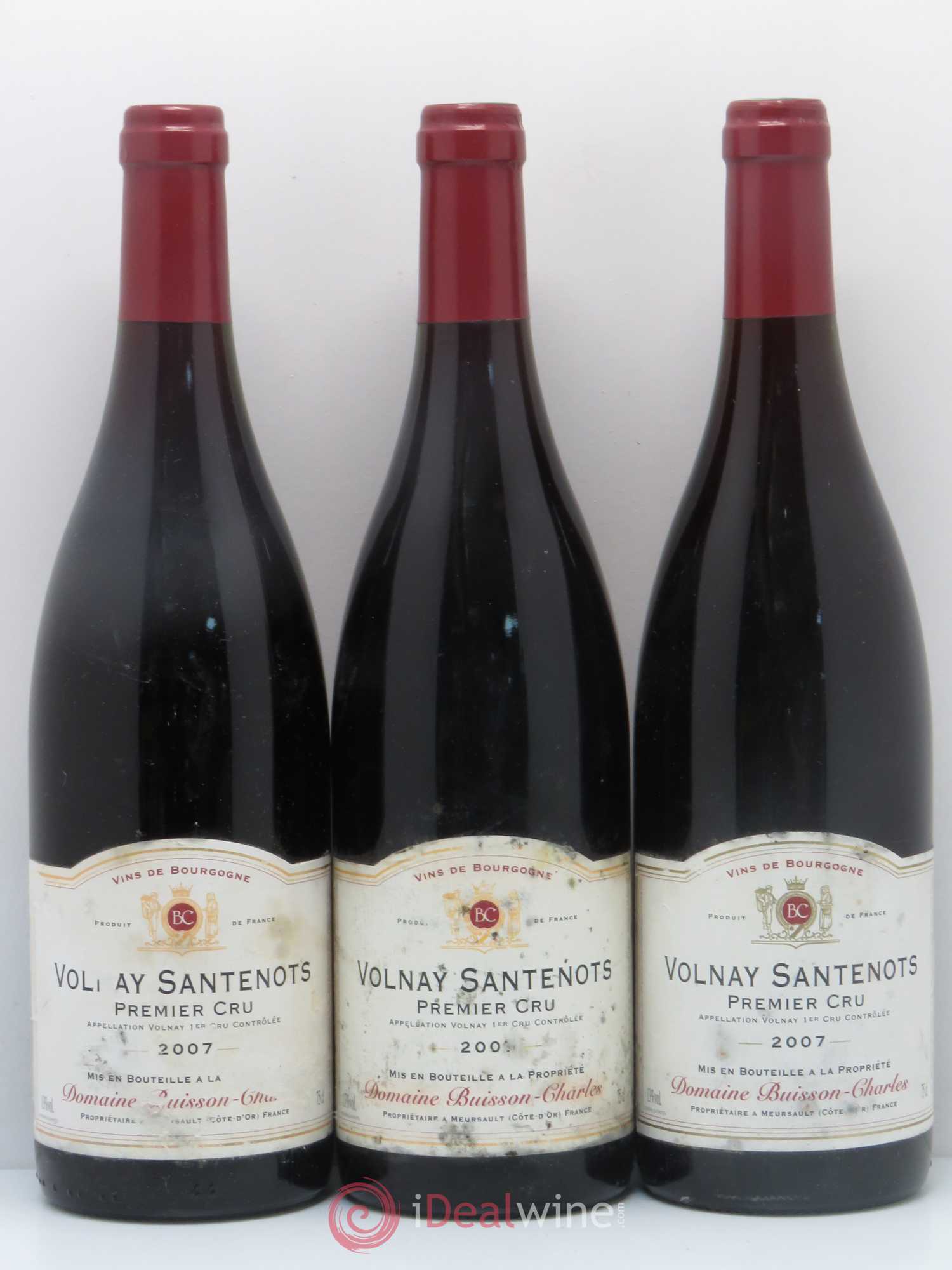Volnay 1er Cru Santenots Domaine Buisson Charles 2007 - Posten von 3 Flaschen - 0