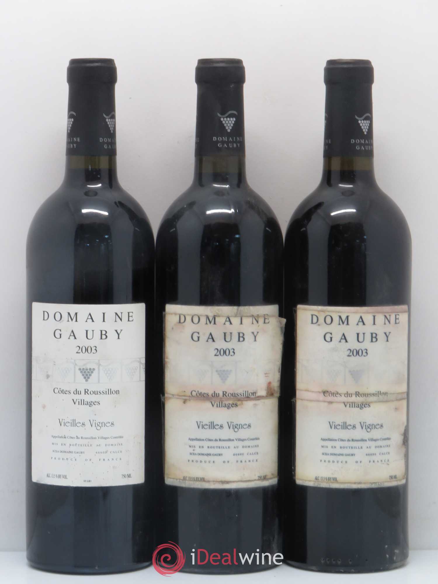 Côtes du Roussillon Villages Vieilles vignes Gauby (Domaine) 2003 - Lot de 3 bouteilles - 0