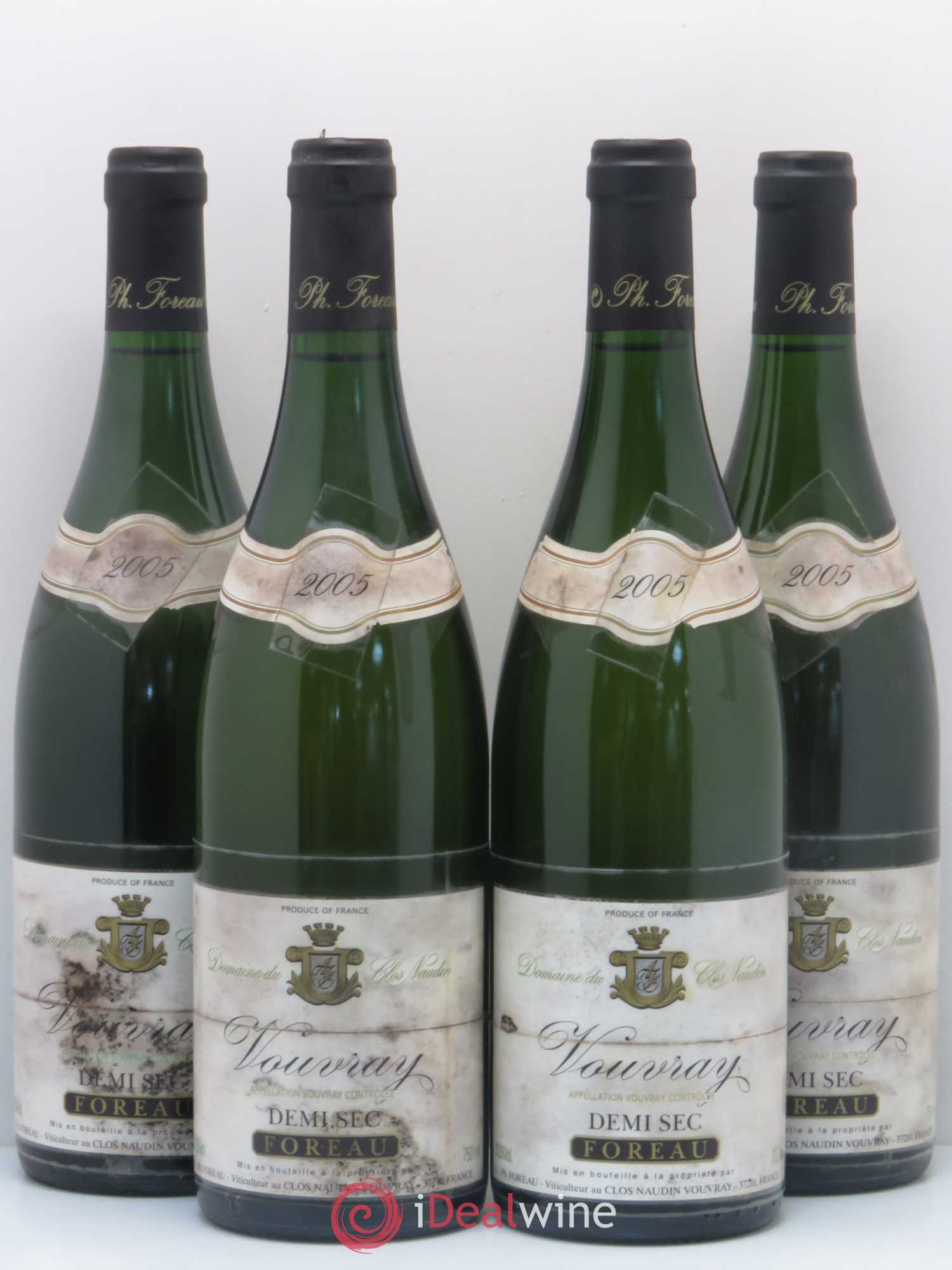 Vouvray Demi-Sec Clos Naudin - Philippe Foreau 2005 - Lot of 4 bottles - 0