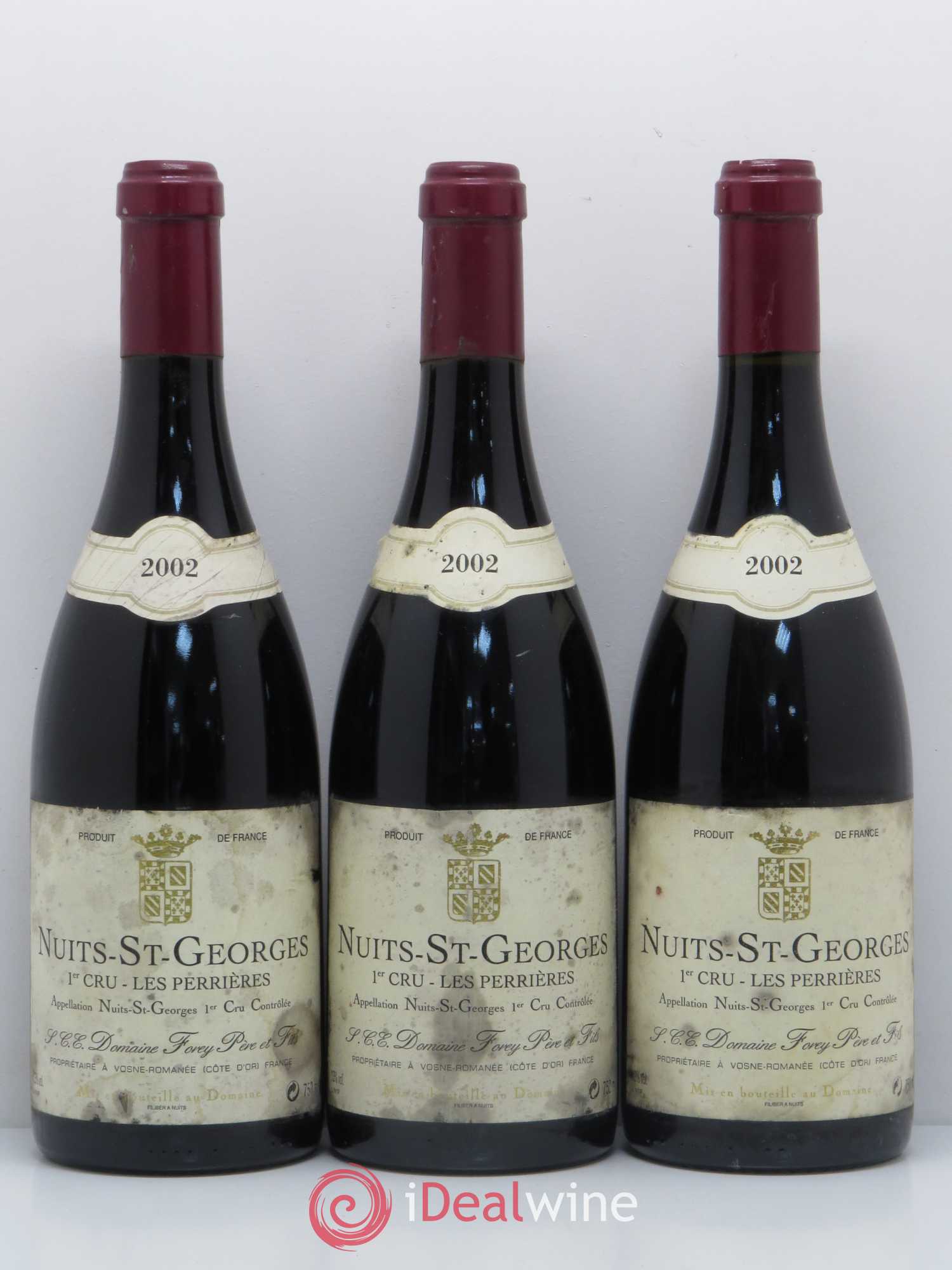 Nuits-Saint-Georges 1er Cru Les Perrieres Domaine Forey 2002 - Posten von 3 Flaschen - 0