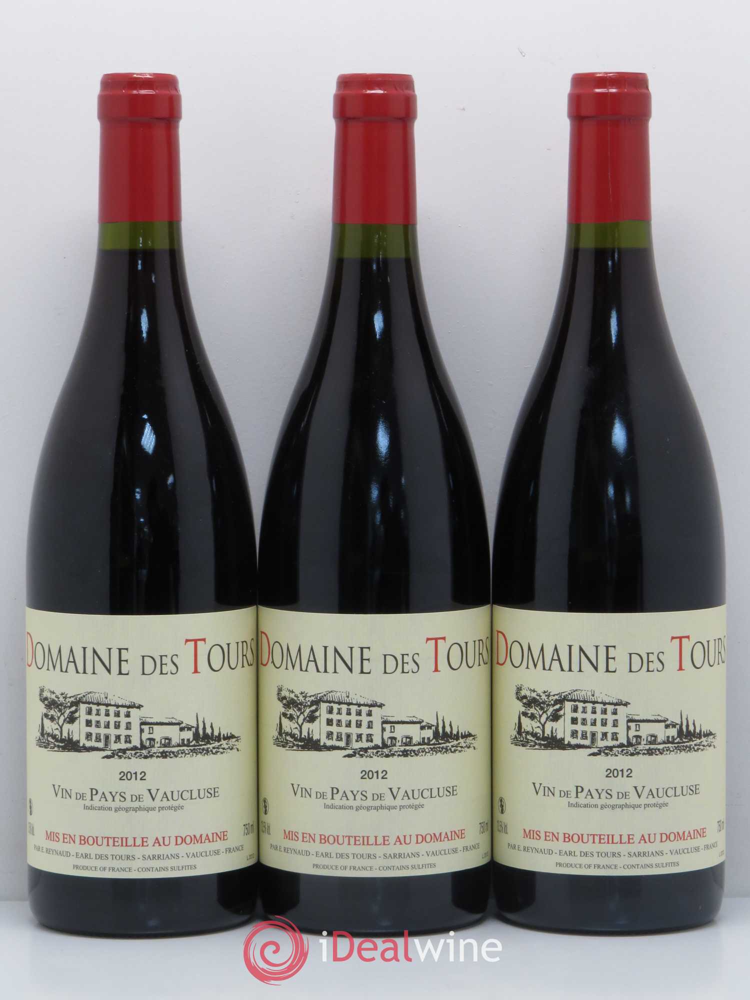 Vaucluse (Vin de Pays de Vaucluse) Domaine des Tours Emmanuel Reynaud 2012 - Lot de 3 bouteilles - 0
