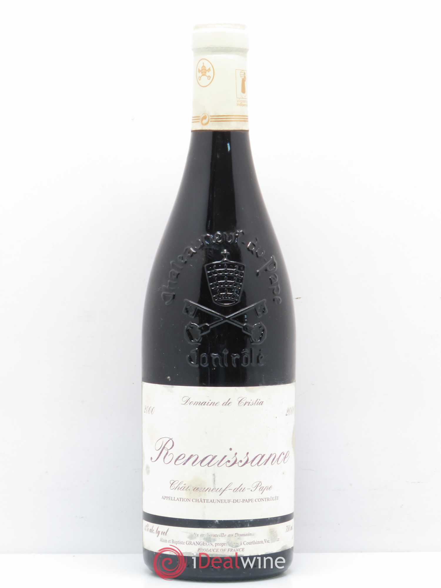 Châteauneuf-du-Pape Domaine de Cristia Renaissance 2000 - Lot de 1 bouteille - 0