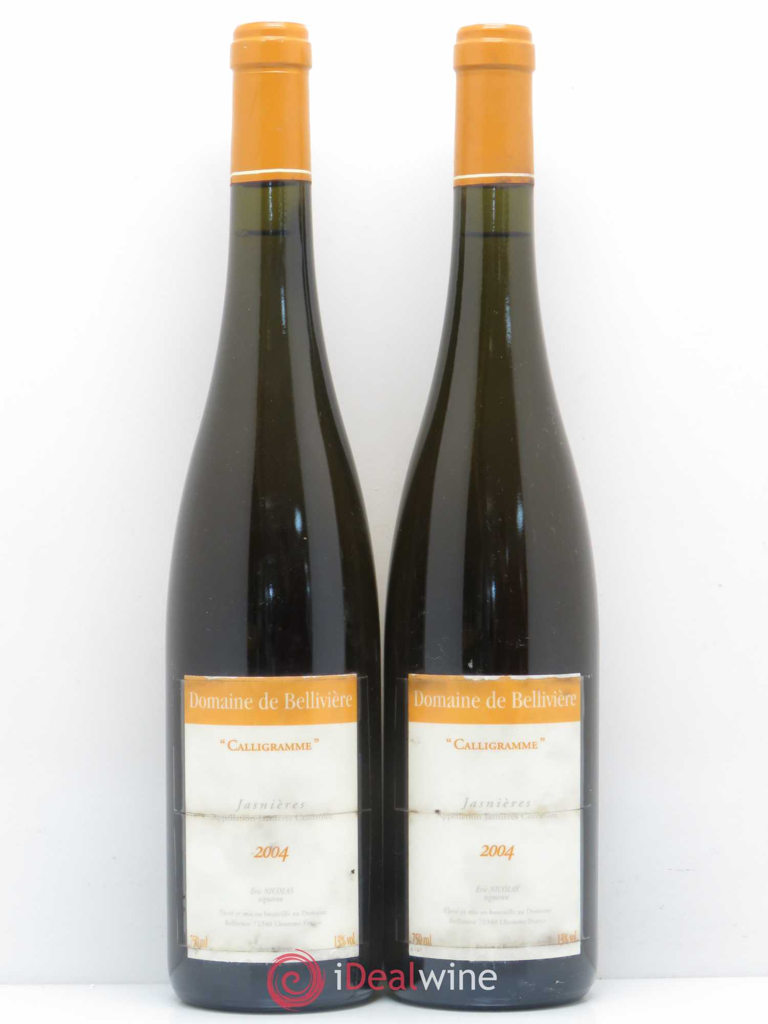 Jasnières Calligramme Domaine de Bellivière 2004 - Posten von 2 Flaschen - 0