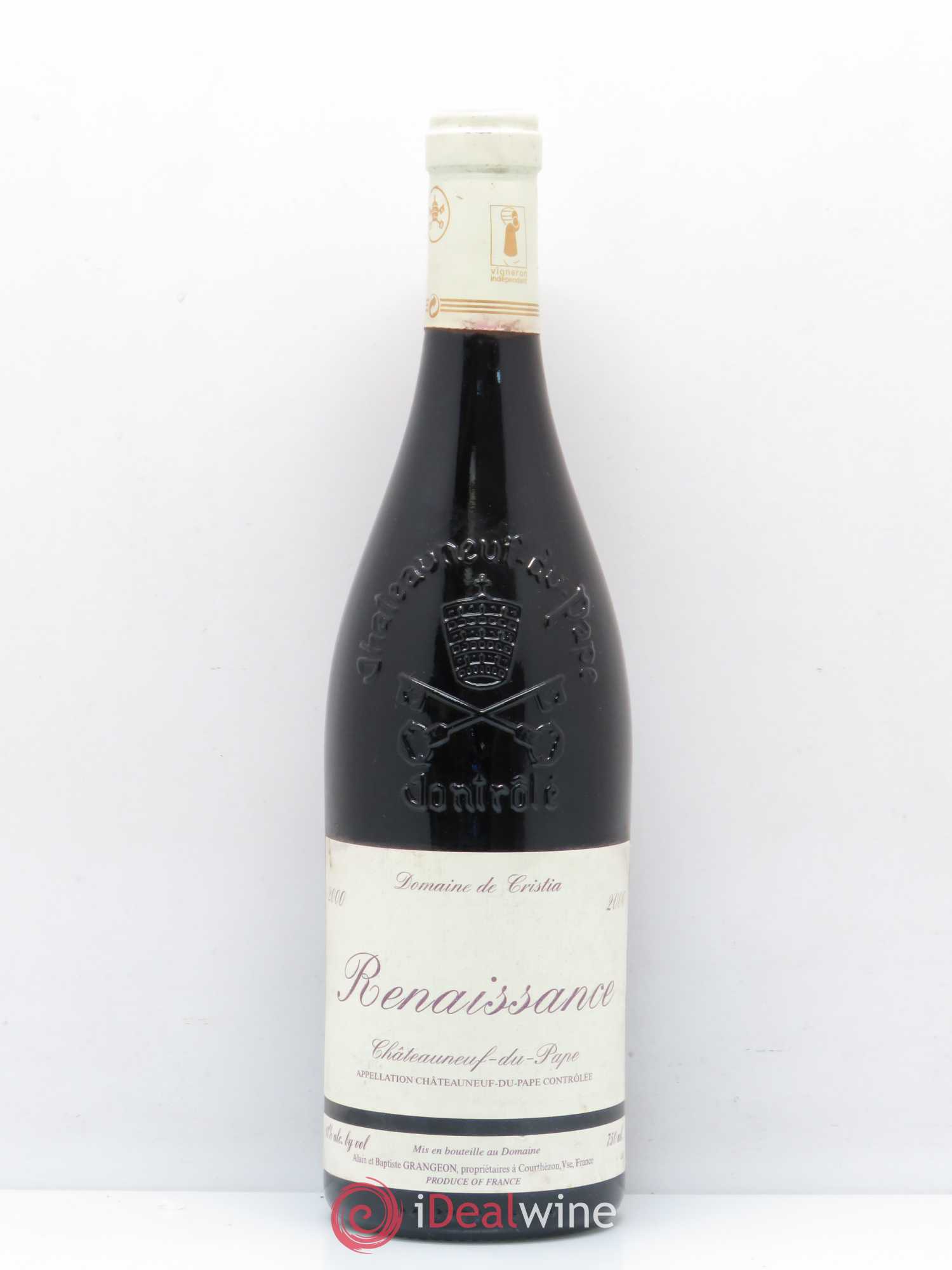 Châteauneuf-du-Pape Domaine de Cristia Renaissance 2000 - Lot de 1 bouteille - 0
