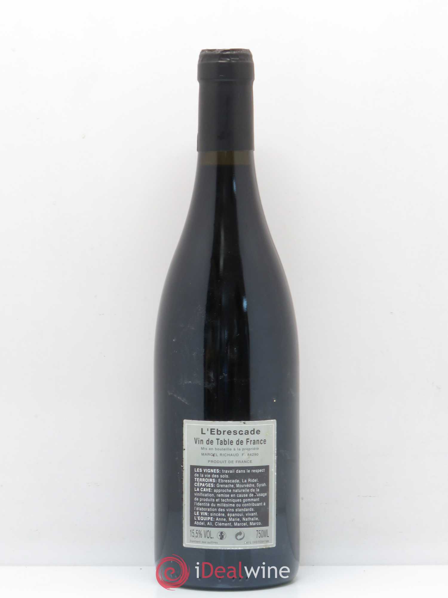 Vin de table L'Ebrescade Marcel Richaud - Lot of 1 bottle - 1