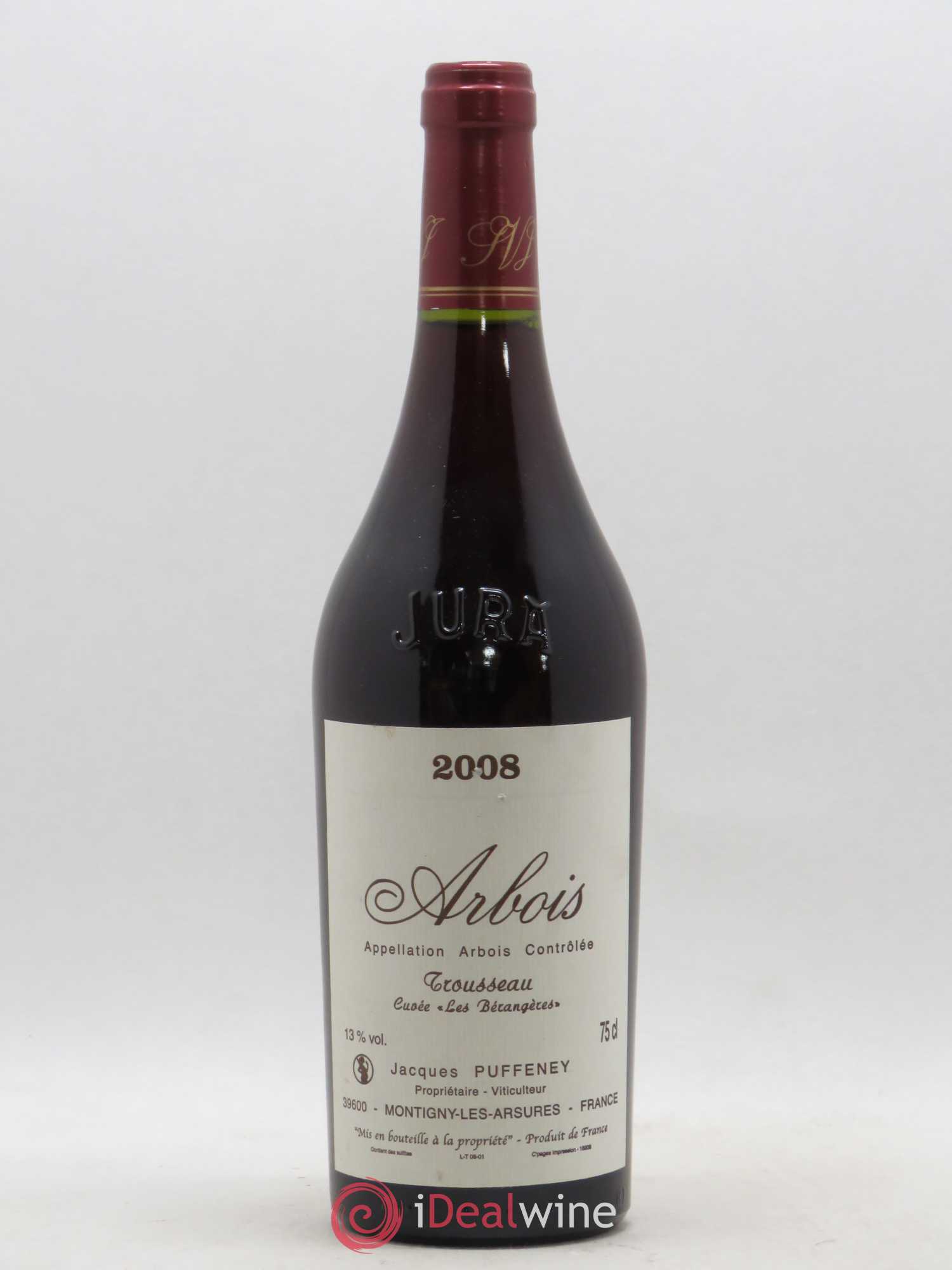 Arbois Trousseau Jacques Puffeney les bérangères 2008 - Lot de 1 bouteille - 0