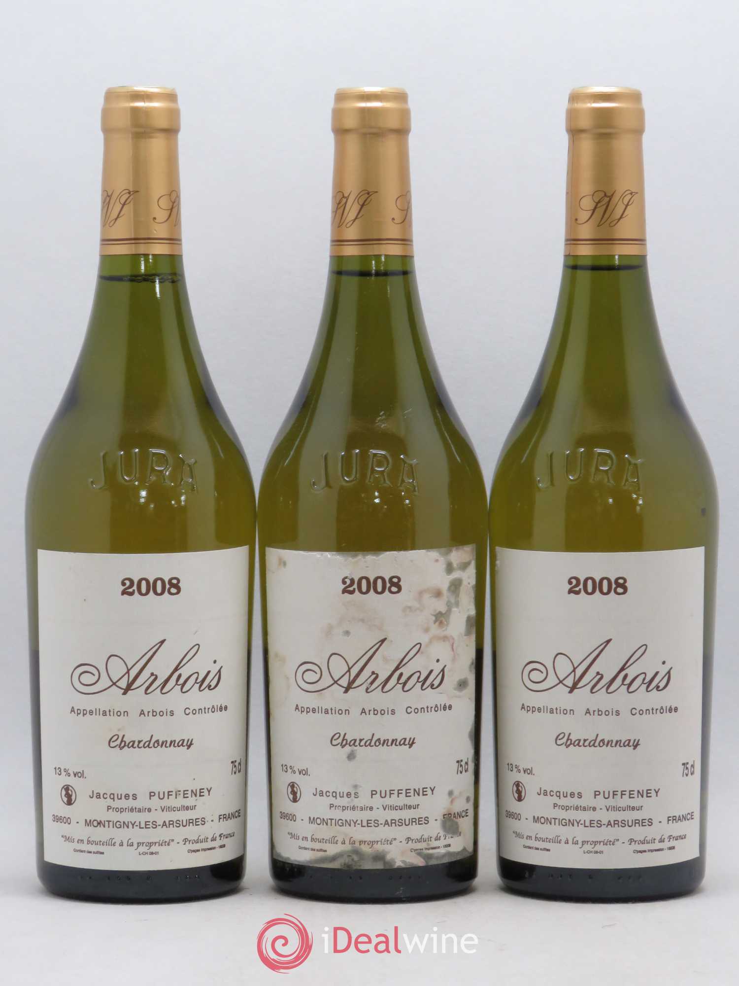 Arbois Chardonnay Jacques Puffeney 2008 - Lot de 3 bouteilles - 0