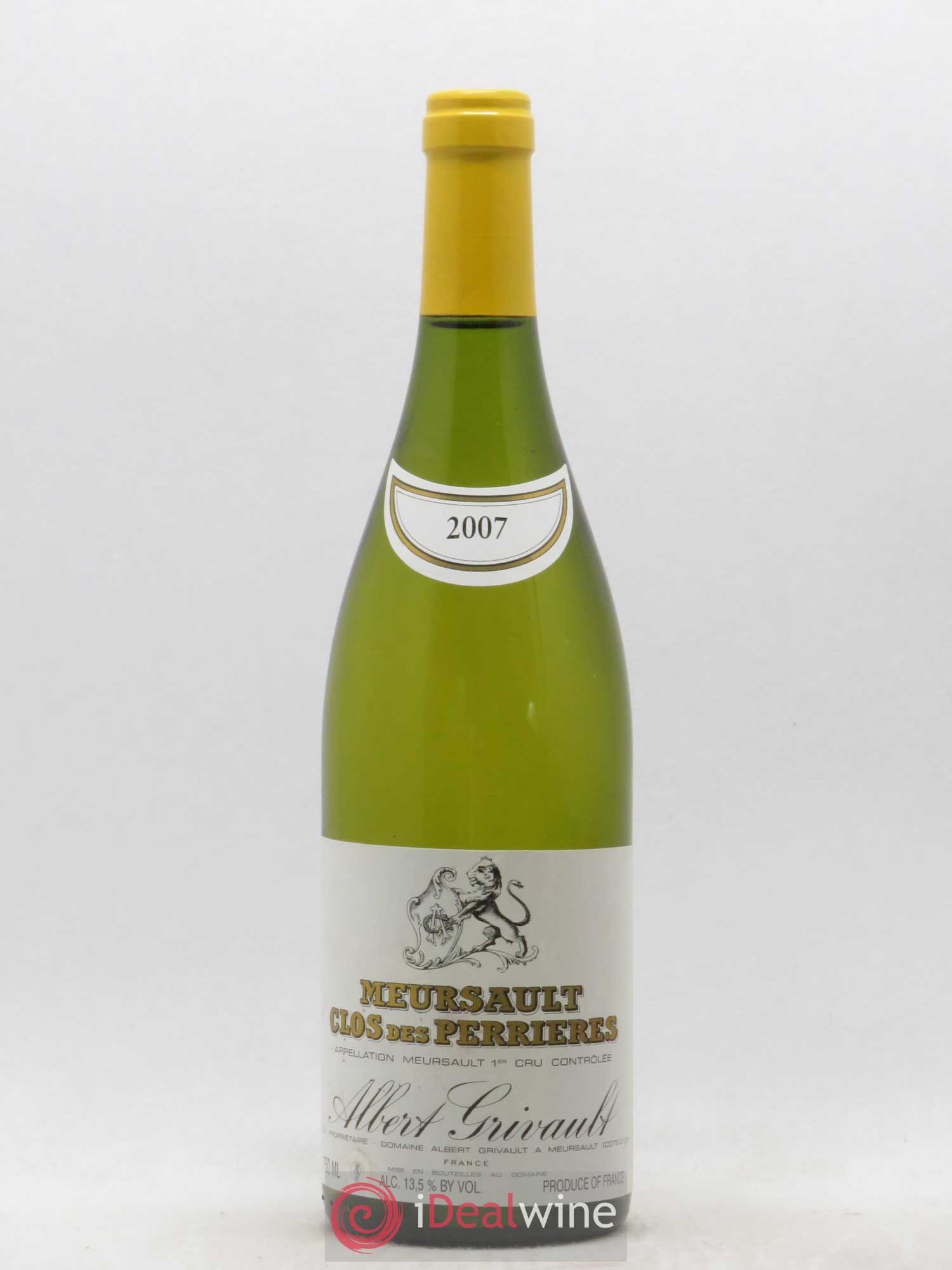 Meursault 1er Cru Clos des Perrières Monopole Albert Grivault 2007 - Lot de 1 bouteille - 0