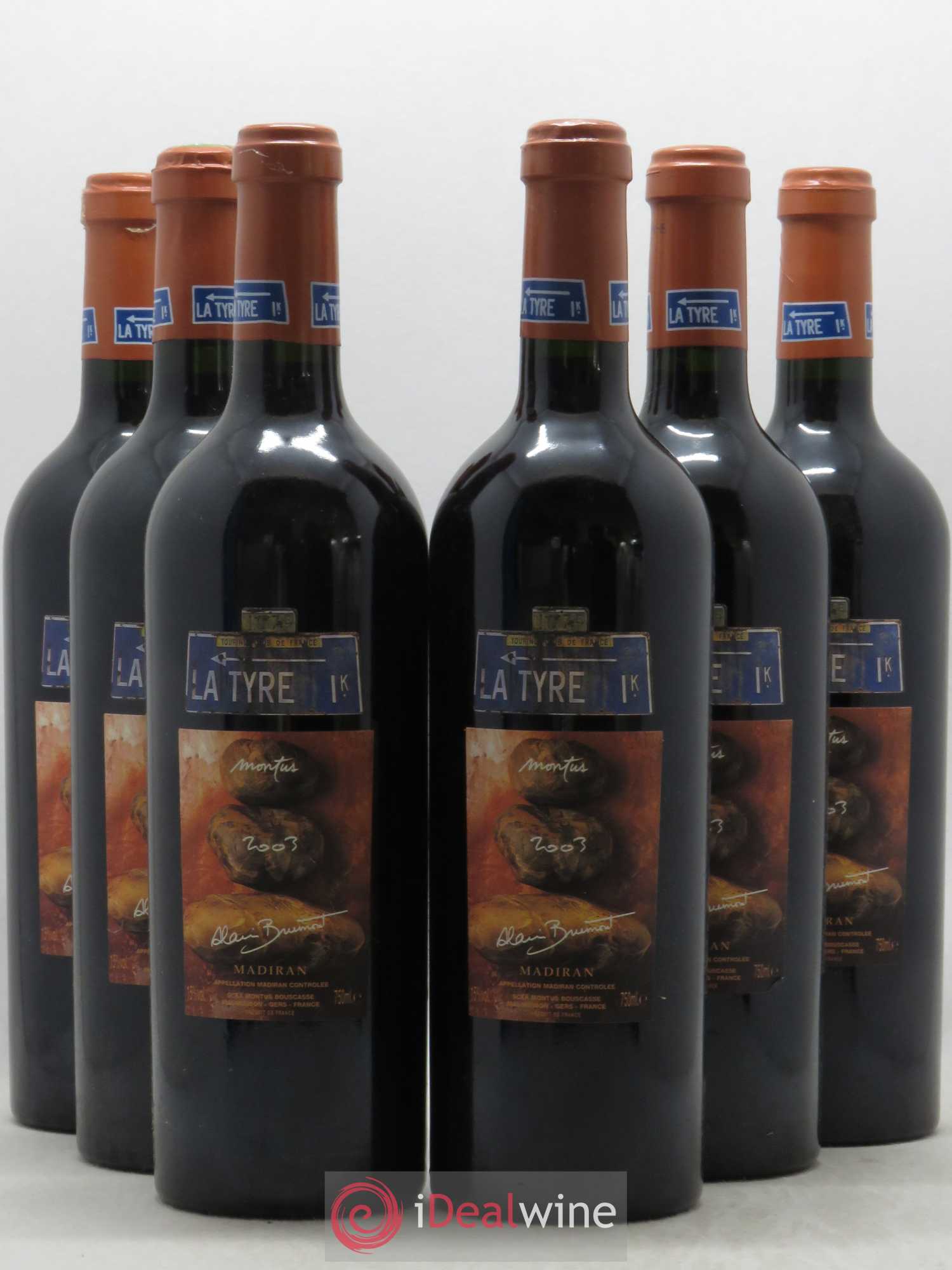 Madiran Château Montus-La Tyre Alain Brumont 2003 - Lot de 6 bouteilles - 0